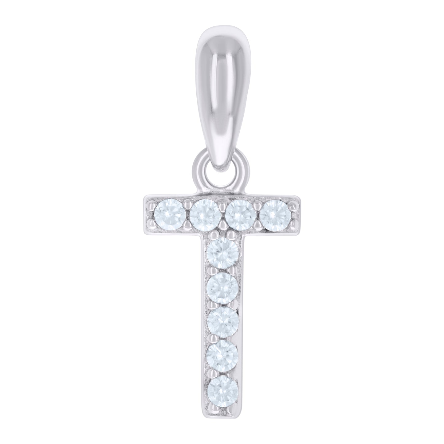 925 Sterling Silver Initial Letter "T" Pendant
