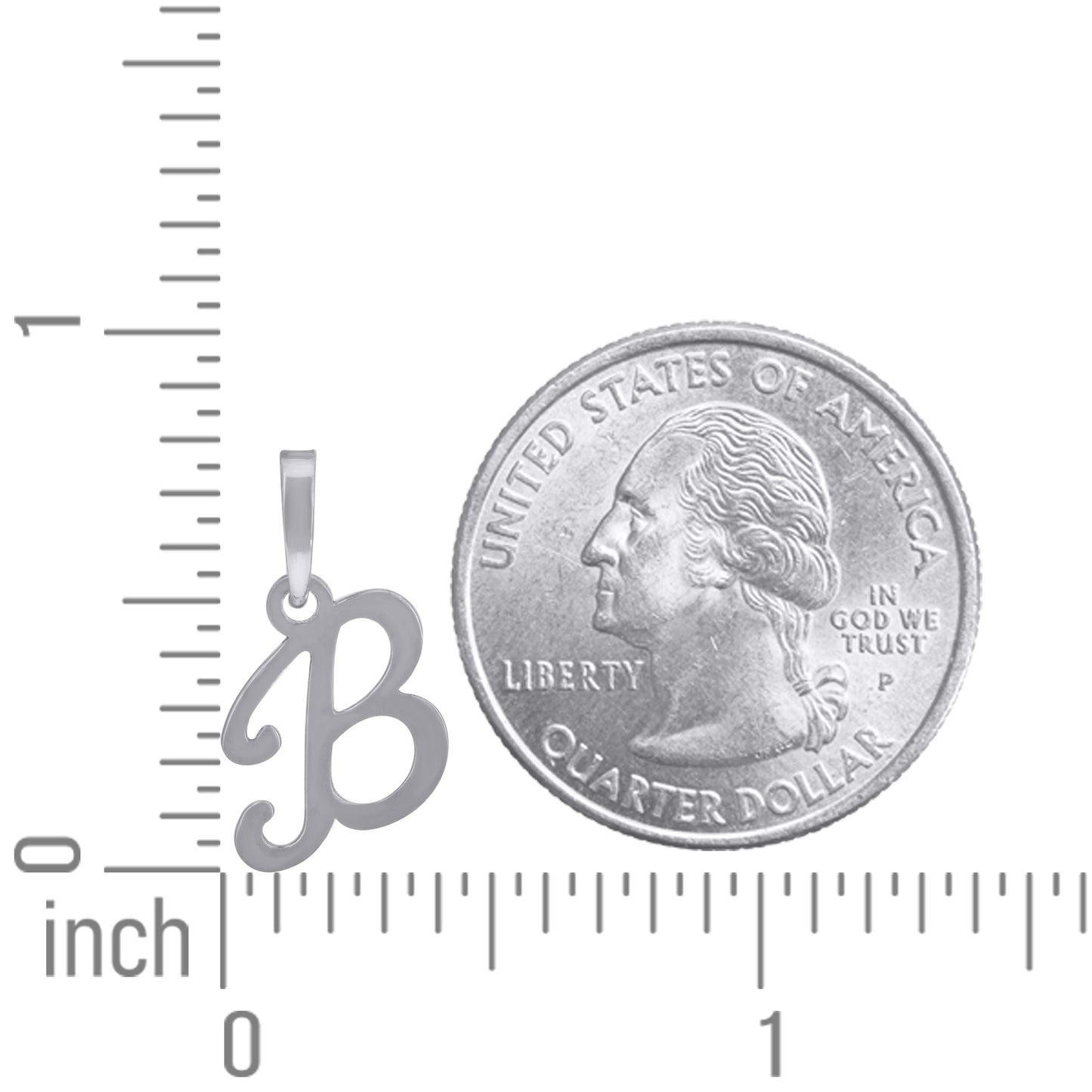 925 Sterling Silver "B" Initial Pendant