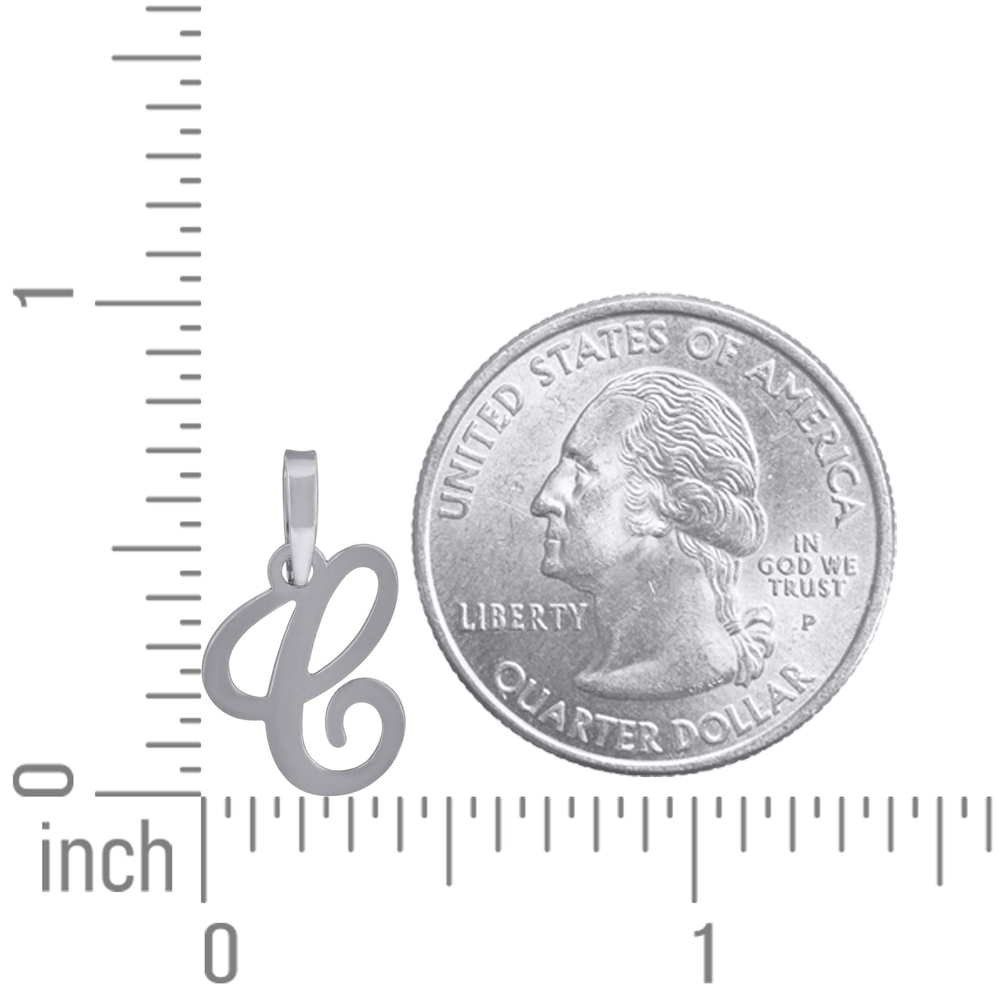 925 Sterling Silver "C" Initial Pendant