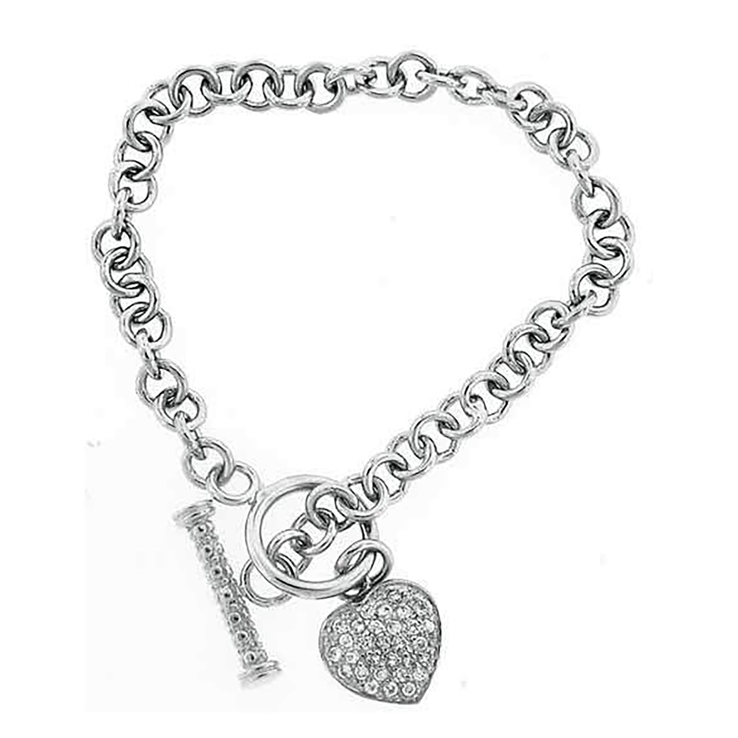 925-Cz Heart Bracelet
