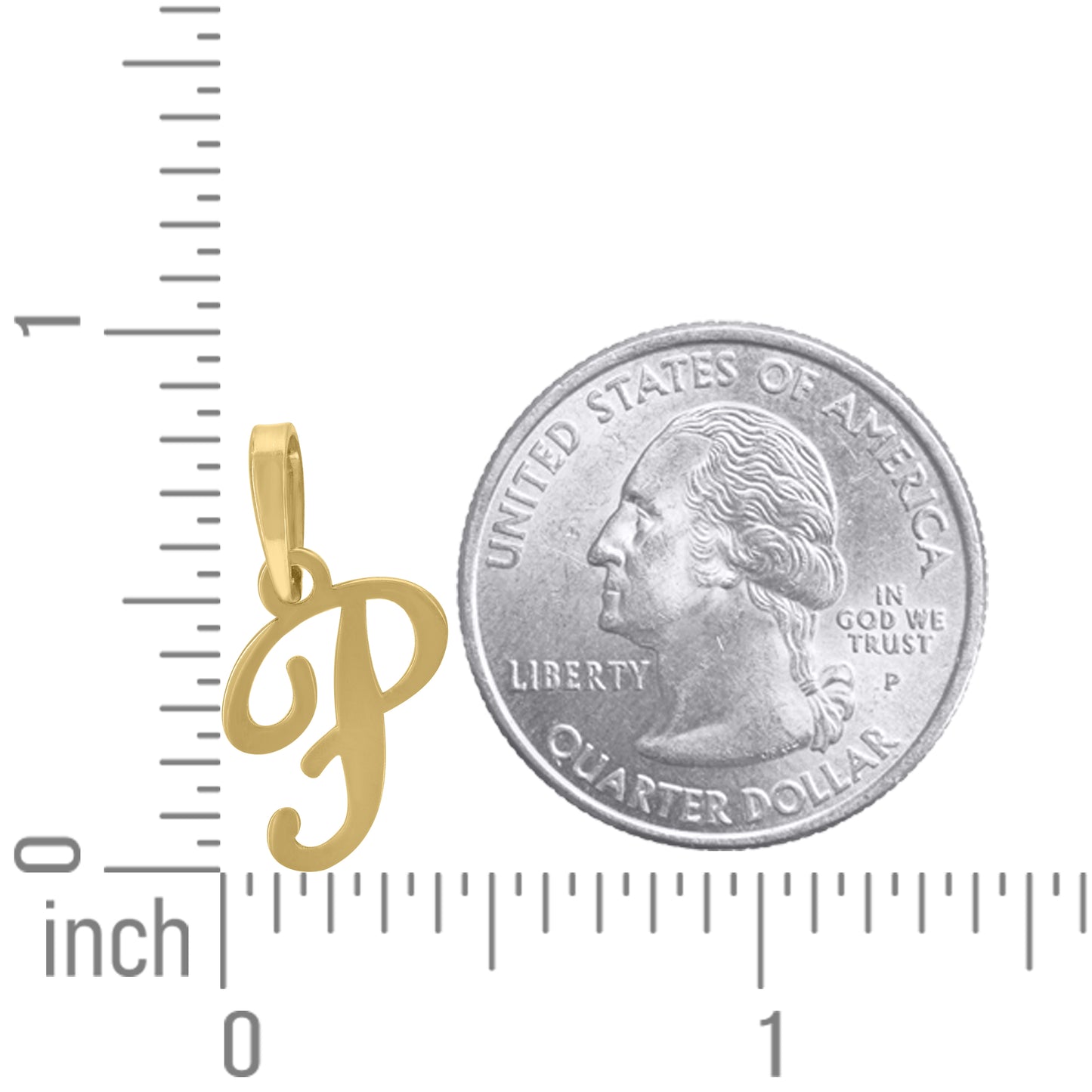 925 Sterling Silver "P" Initial Pendant