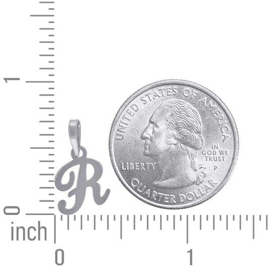 925 Sterling Silver "R" Initial Pendant