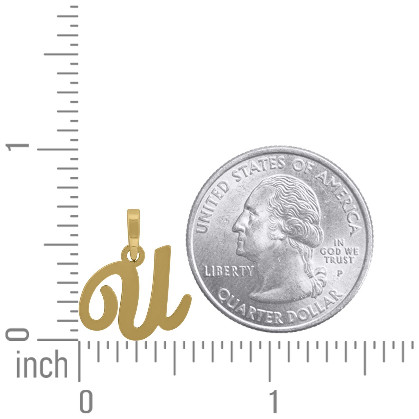 925 Sterling Silver "U" Initial Pendant