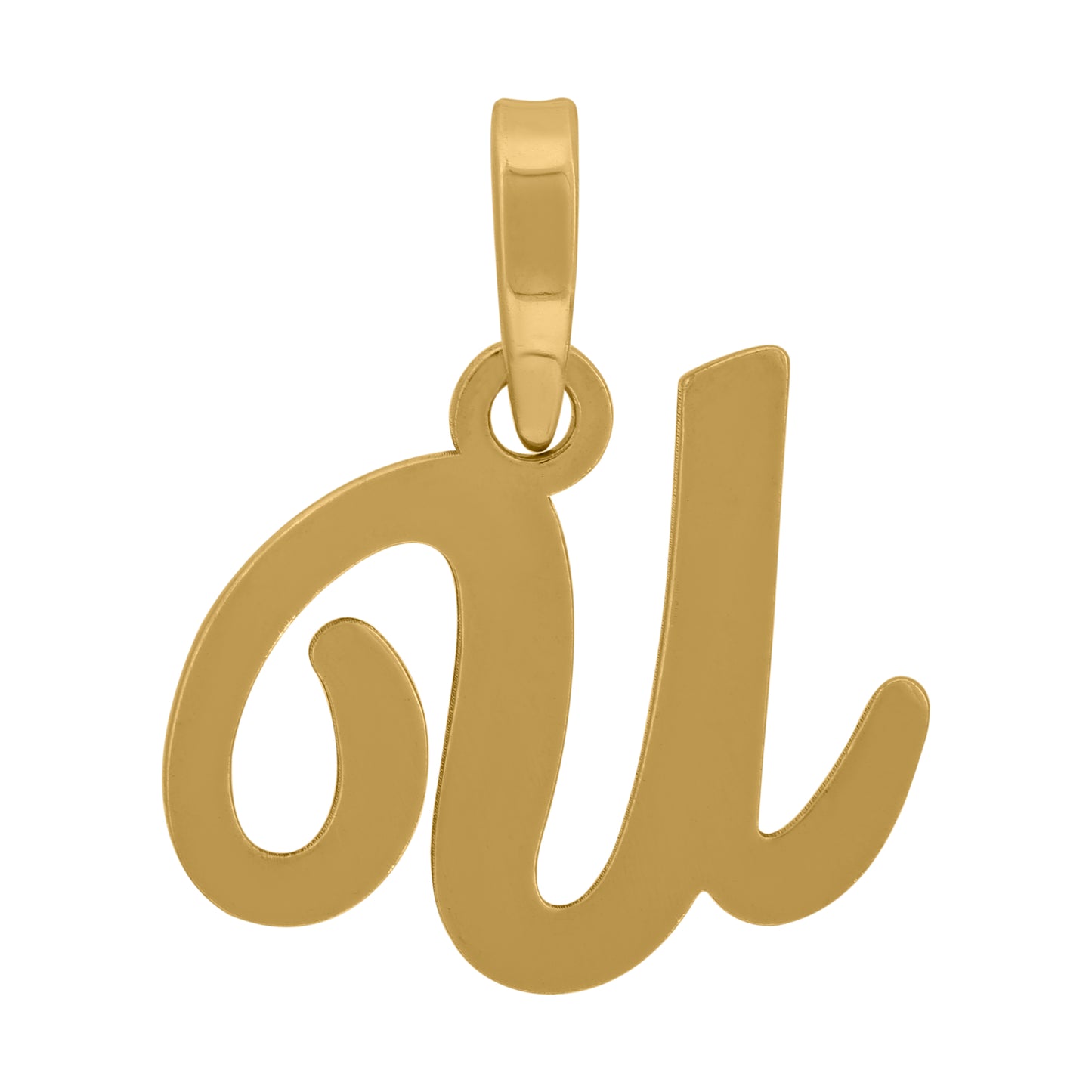 925 Sterling Silver "U" Initial Pendant