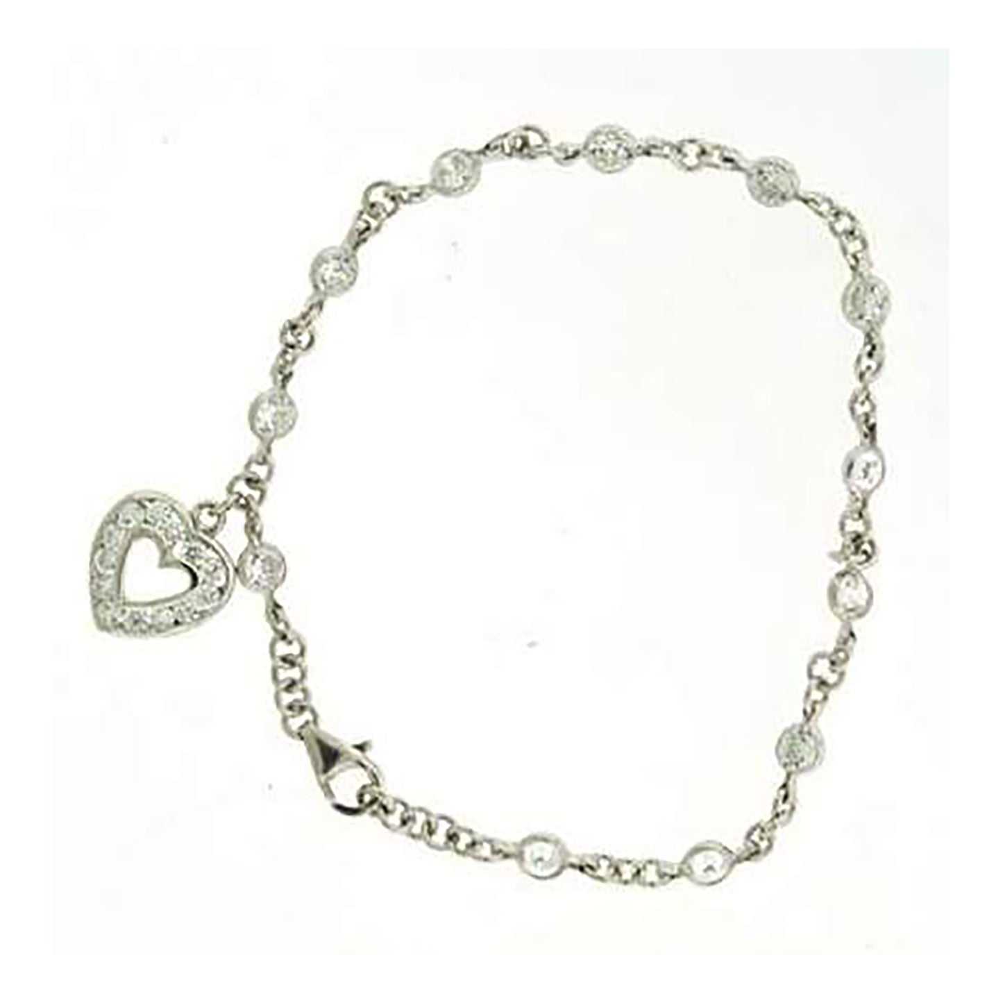 925-Cz Heart Bracelet