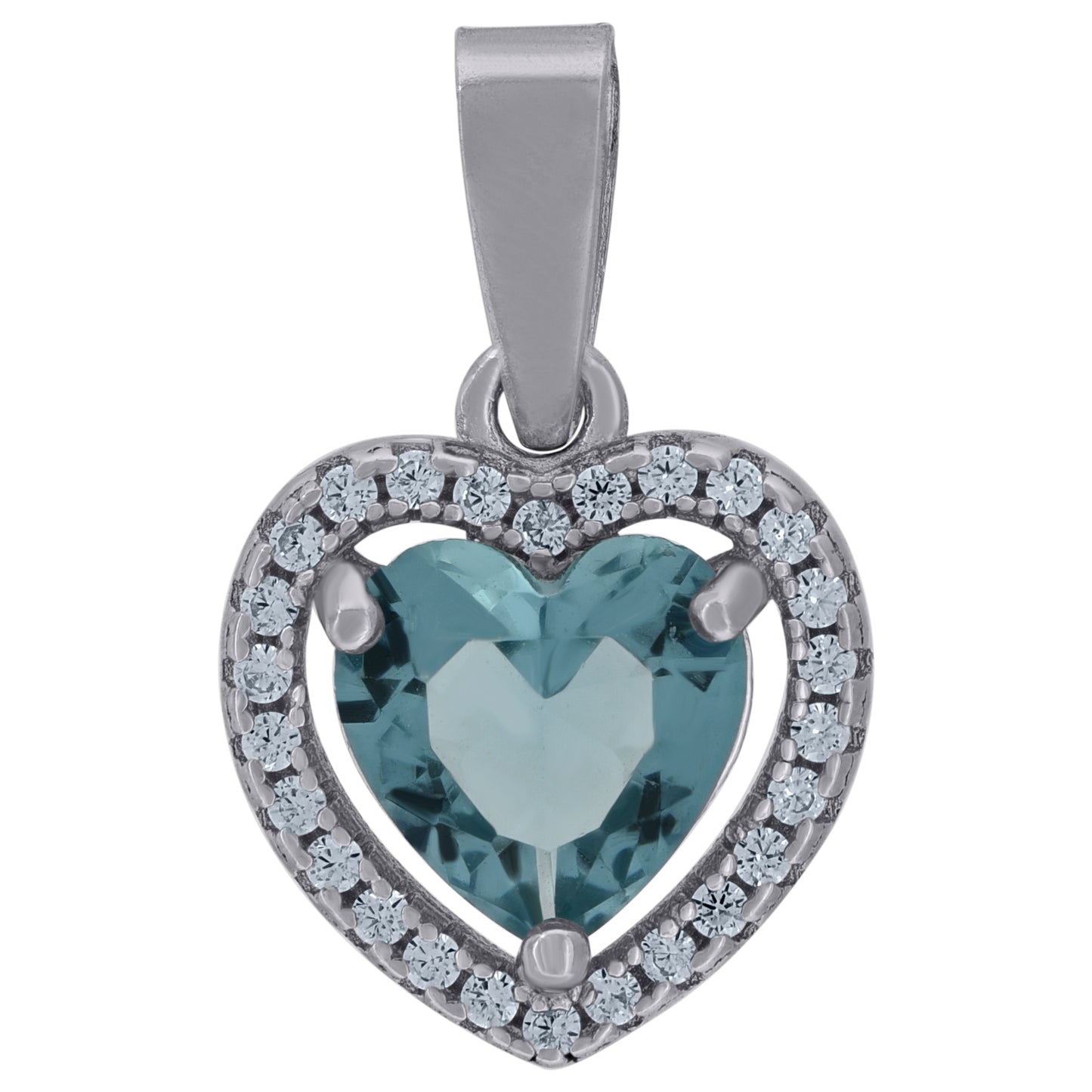 925 Sterling Silver Cz Heart Pendant