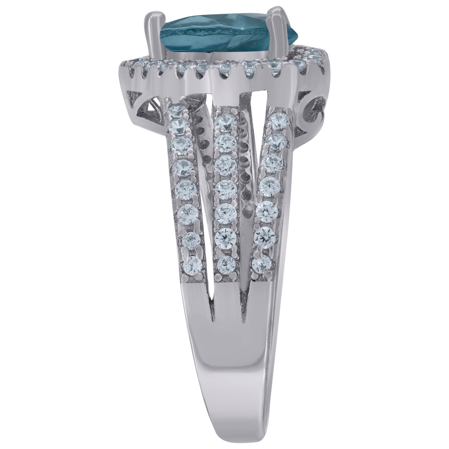 925 Sterling Silver Cz Heart Ring Sz6
