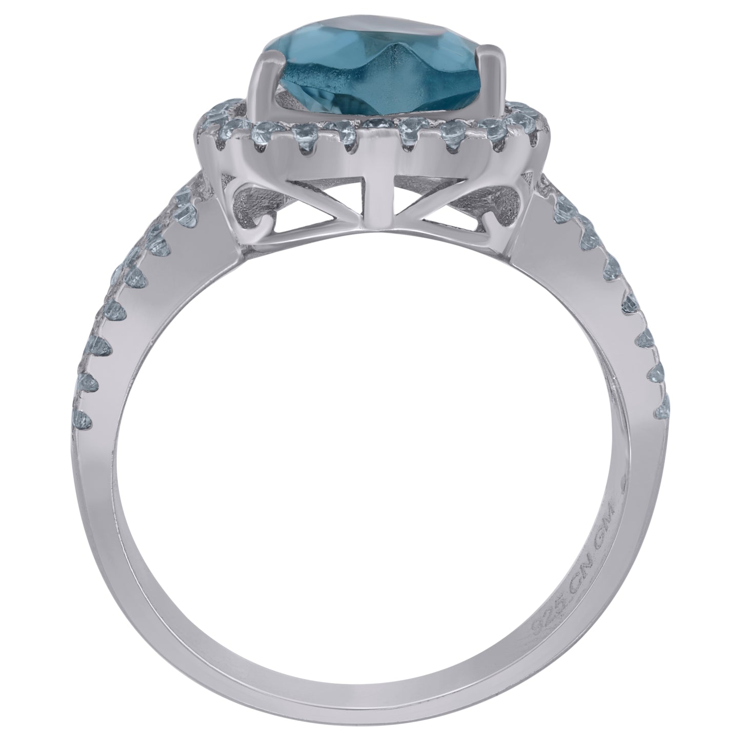 925 Sterling Silver Cz Heart Ring Sz6