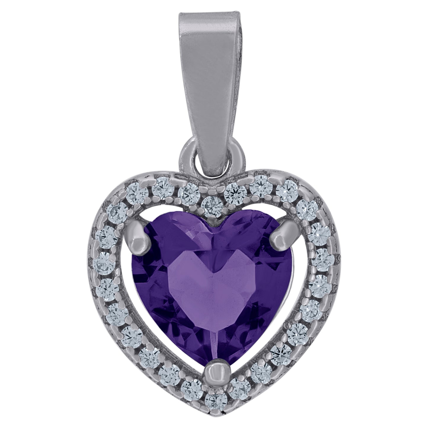 925 Sterling Silver Cz Heart Pendant