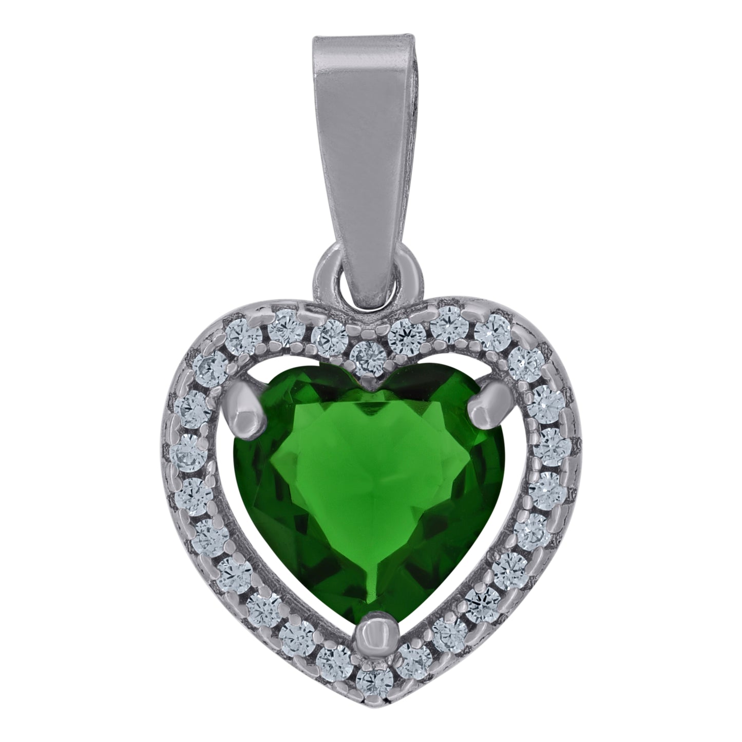 925 Sterling Silver Cz Heart Pendant