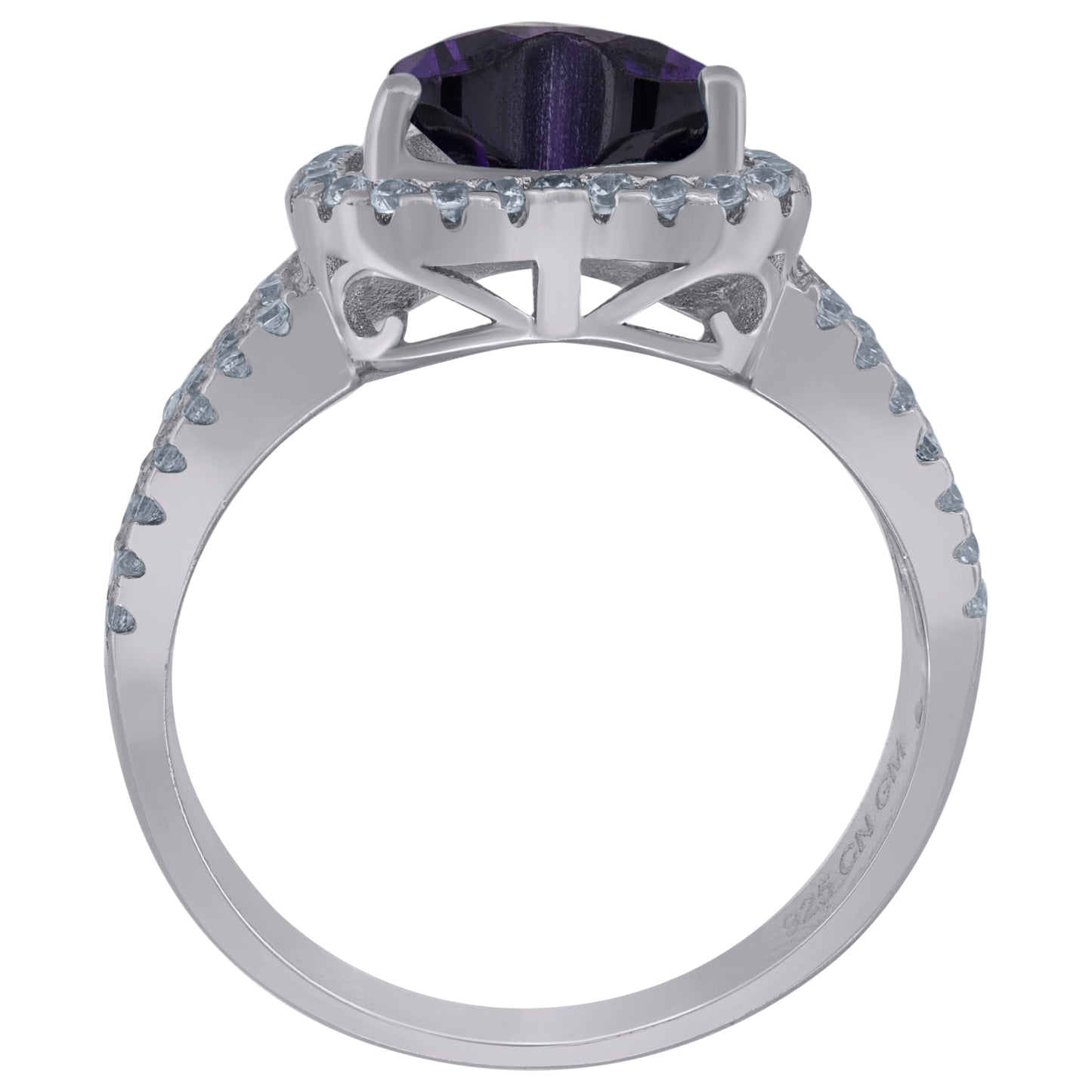 925 Sterling Silver Cz Heart Ring Sz6