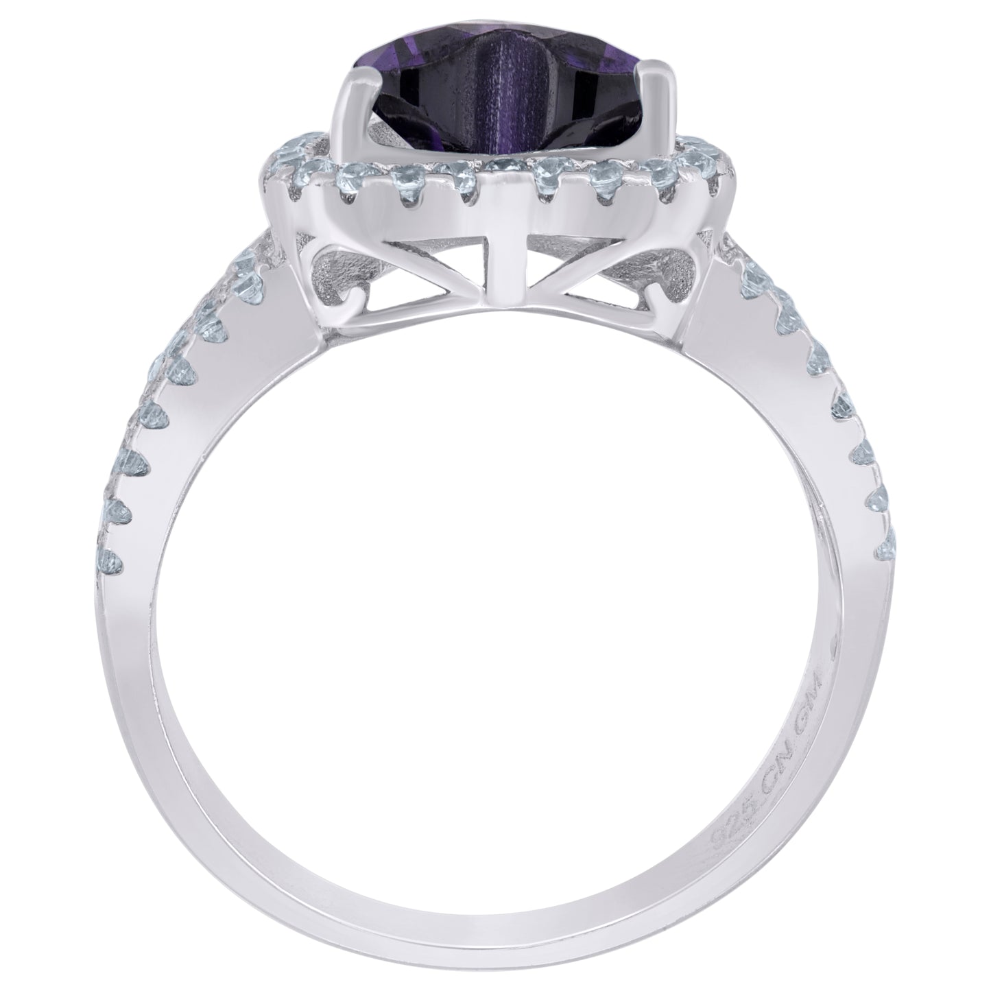 925 Sterling Silver Cz Heart Ring Sz6