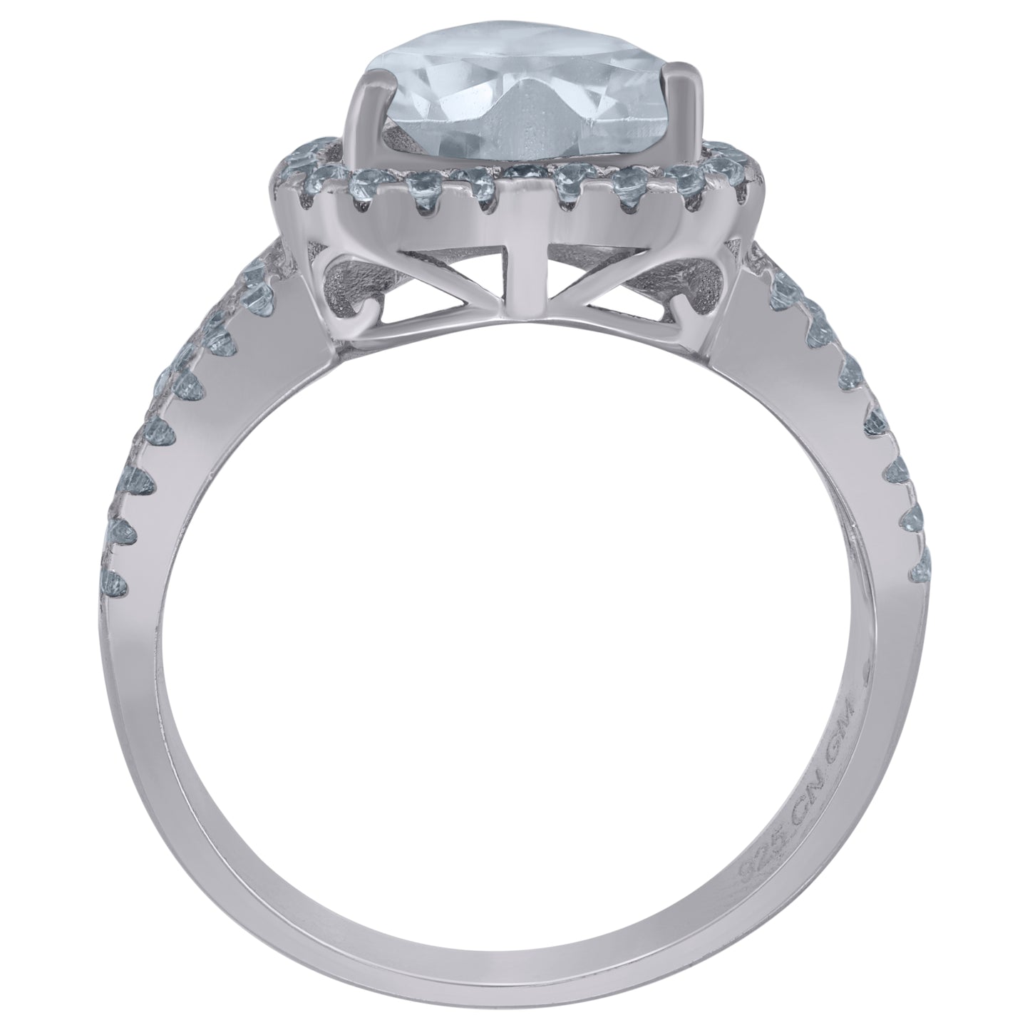 925 Sterling Silver Cz Heart Ring Sz6