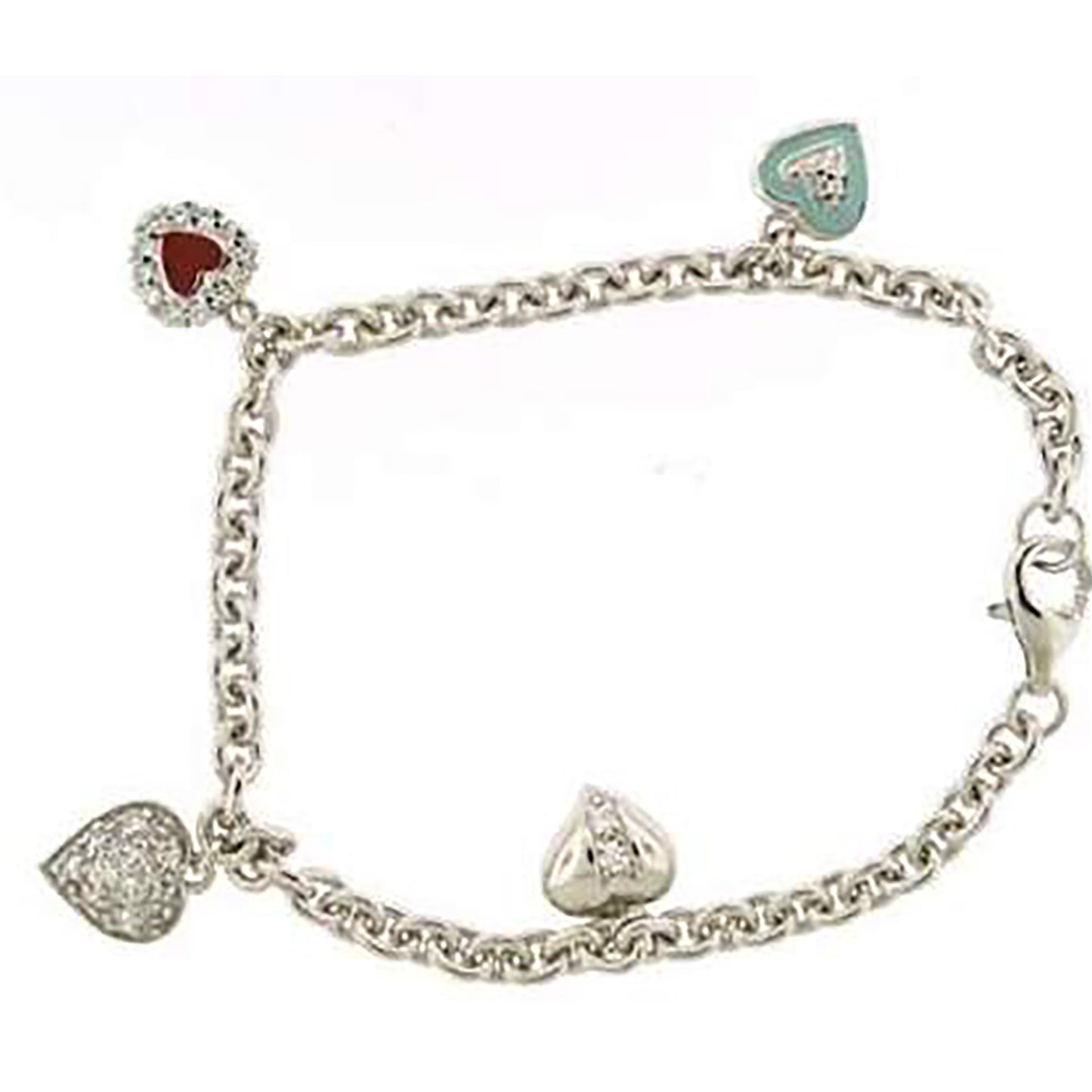 925-Cz Heart Bracelet