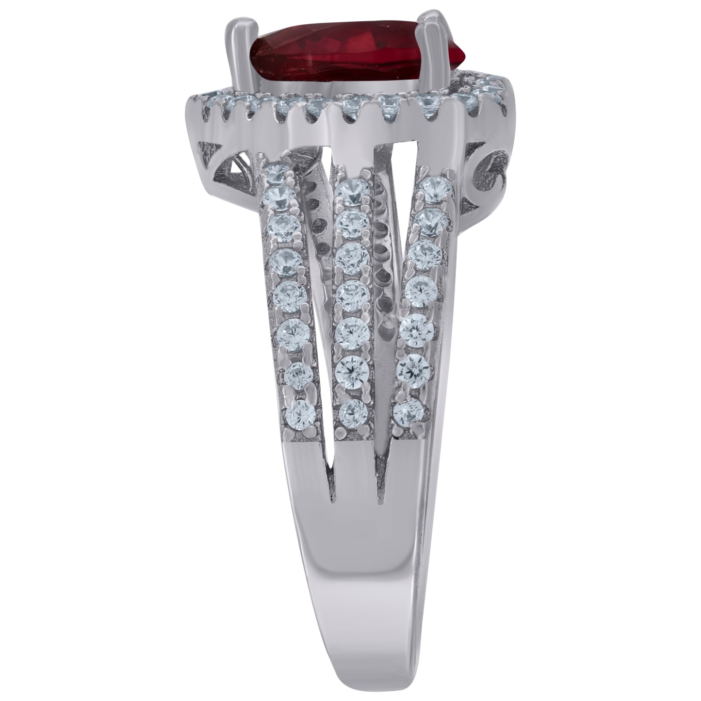 925 Sterling Silver Cz Heart Ring Sz6