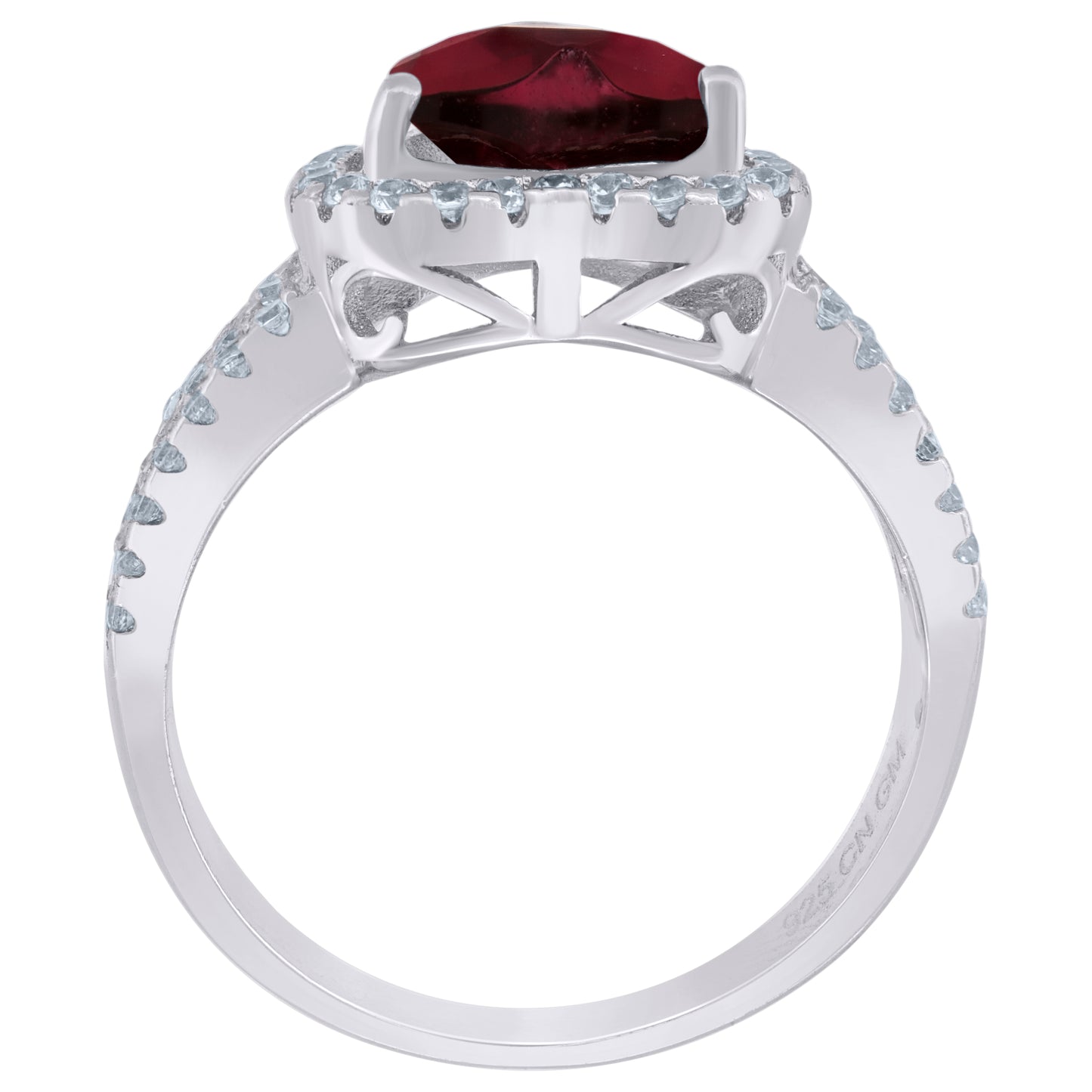 925 Sterling Silver Cz Heart Ring Sz6