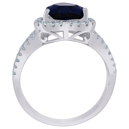 925 Sterling Silver Cz Heart Ring Sz6