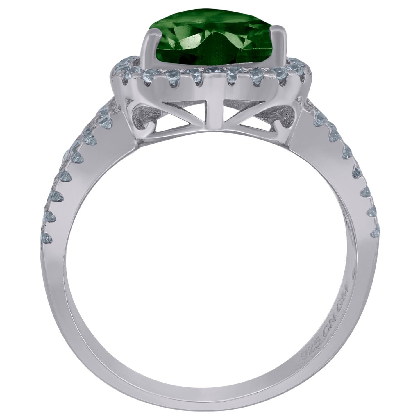 925 Sterling Silver Cz Heart Ring Sz6