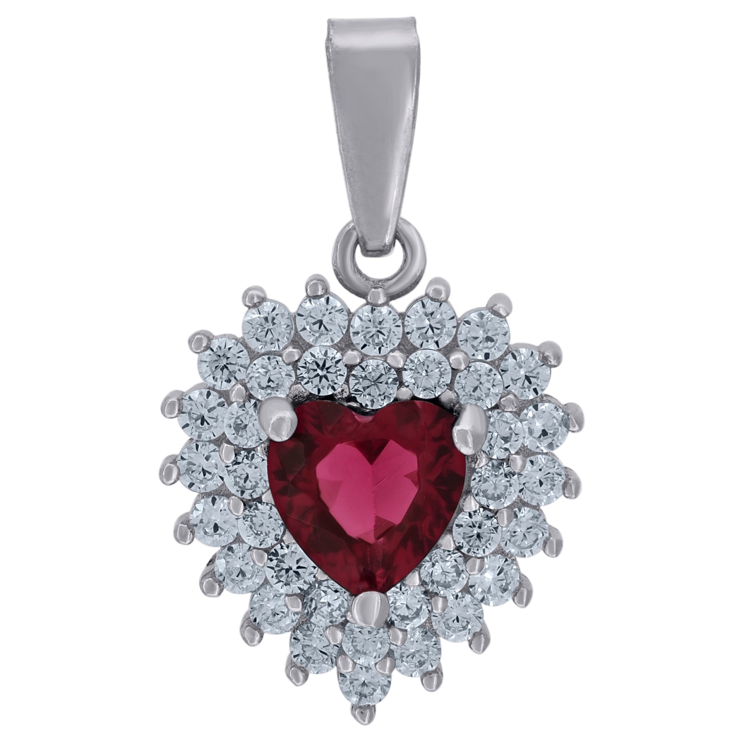 925 Sterling Silver Cz Heart Pendant