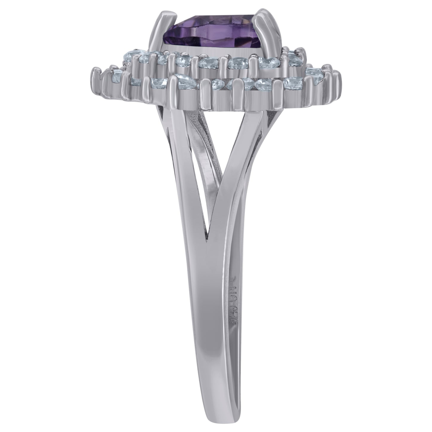 925 Sterling Silver Cz Heart Ring Sz6