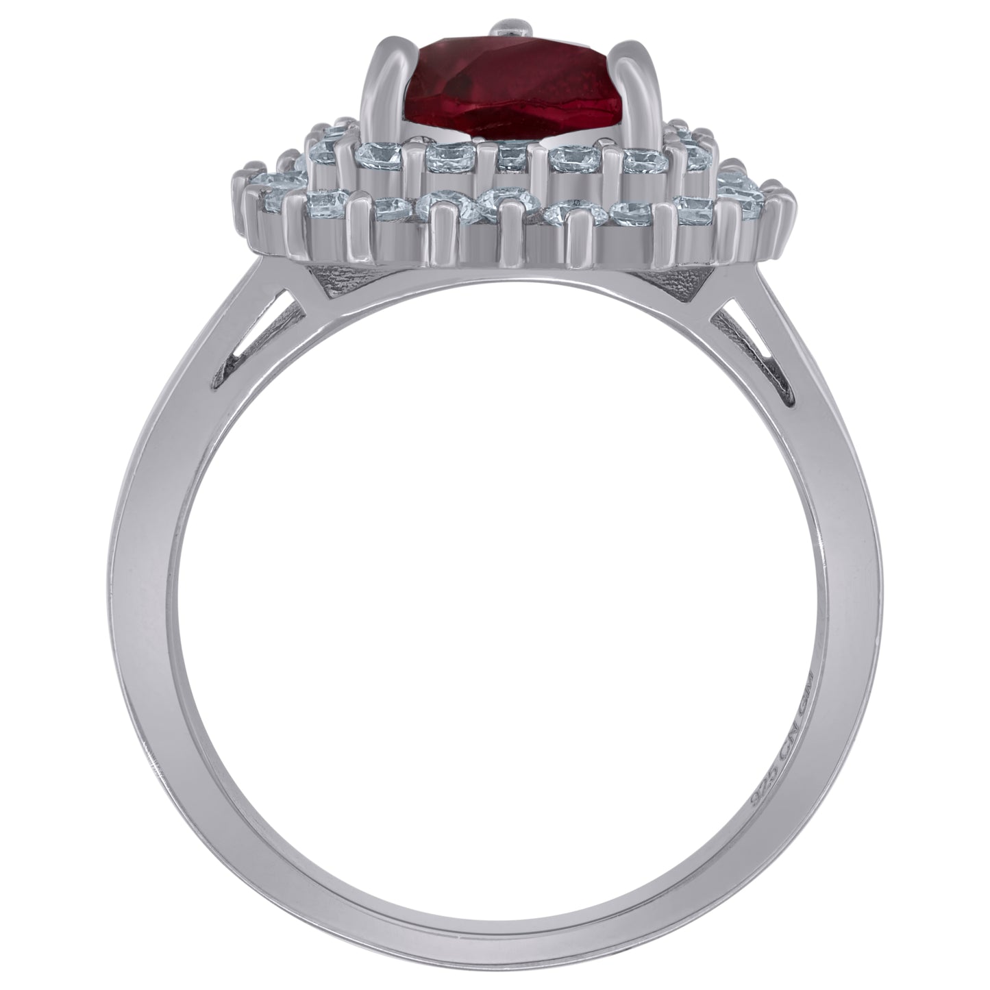 925 Sterling Silver Cz Heart Ring Sz6