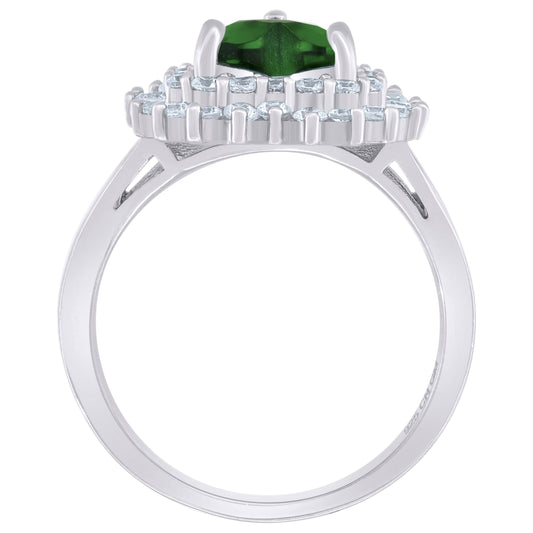 925 Sterling Silver Cz Heart Ring Sz6