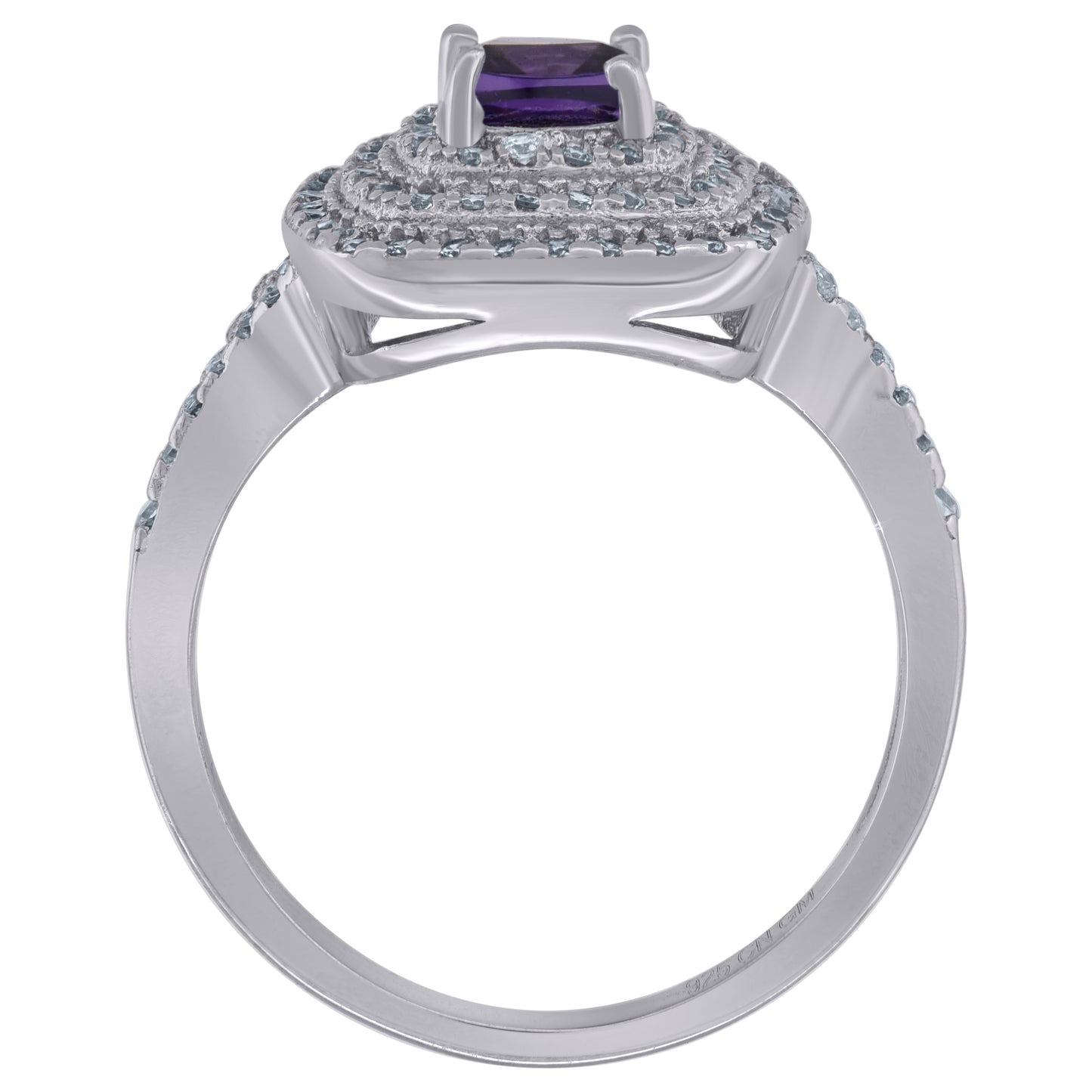925 Sterling Silver Cz Ring Sz6