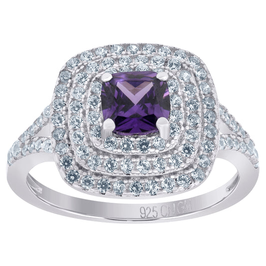 925 Sterling Silver Cz Ring Sz6