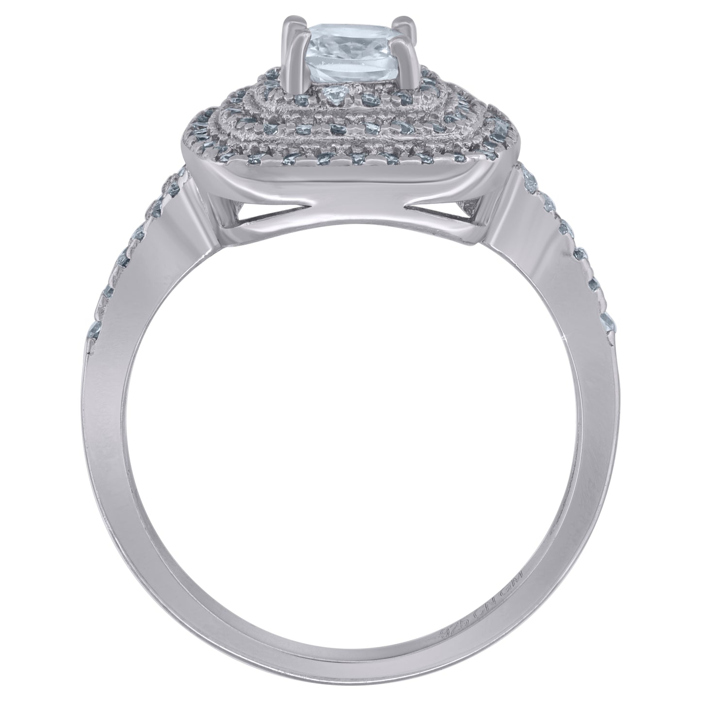 925 Sterling Silver Cz Ring Sz6