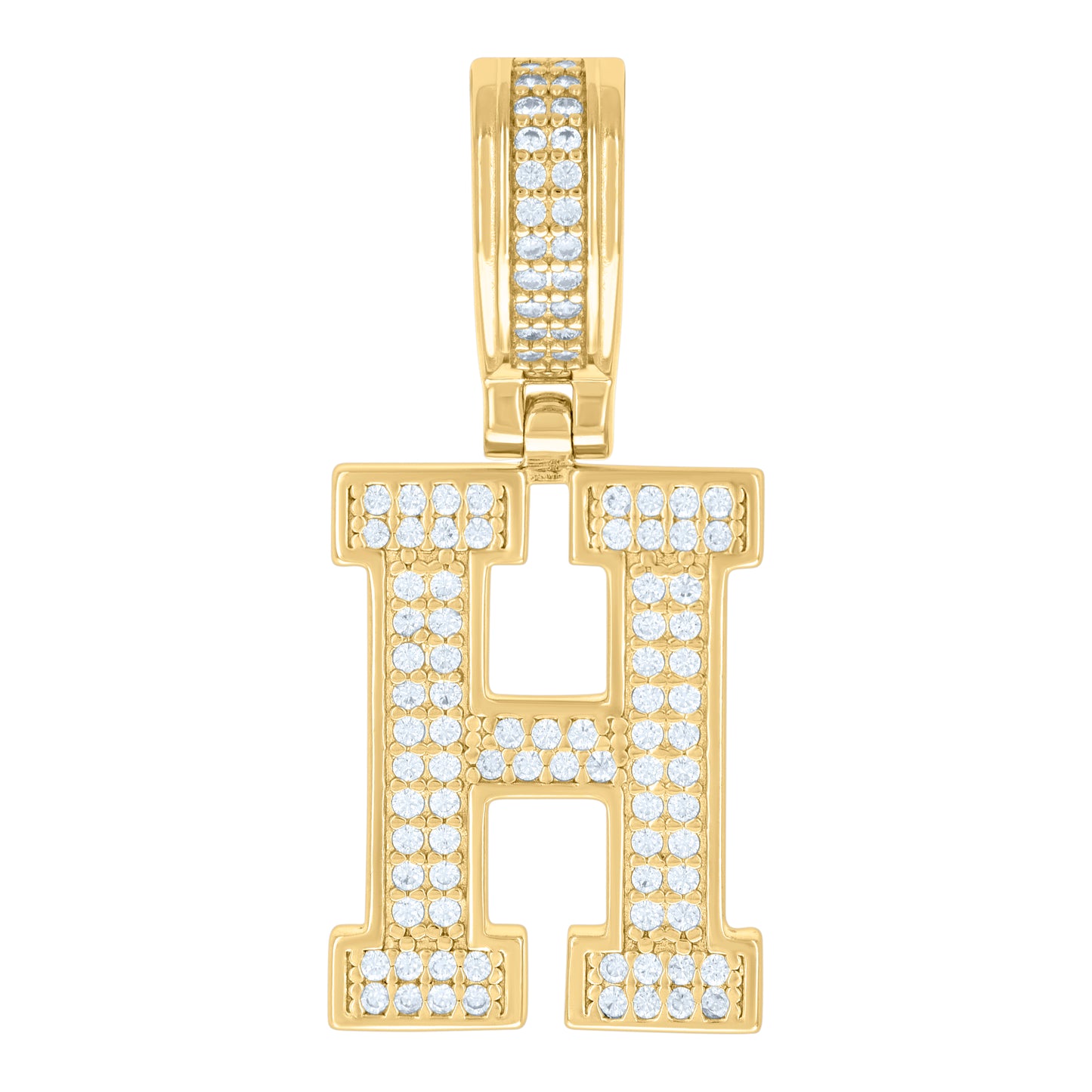 925 Sterling Silver Pendant Inital Letter "H"