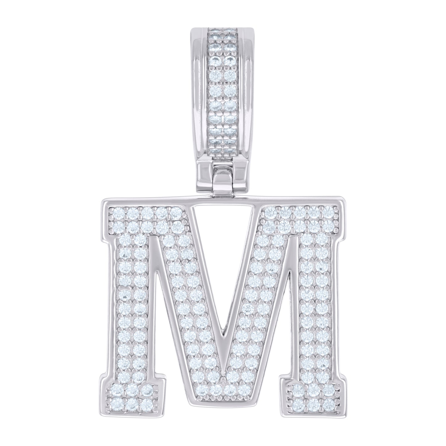925 Sterling Silver Pendant Inital Letter "M"