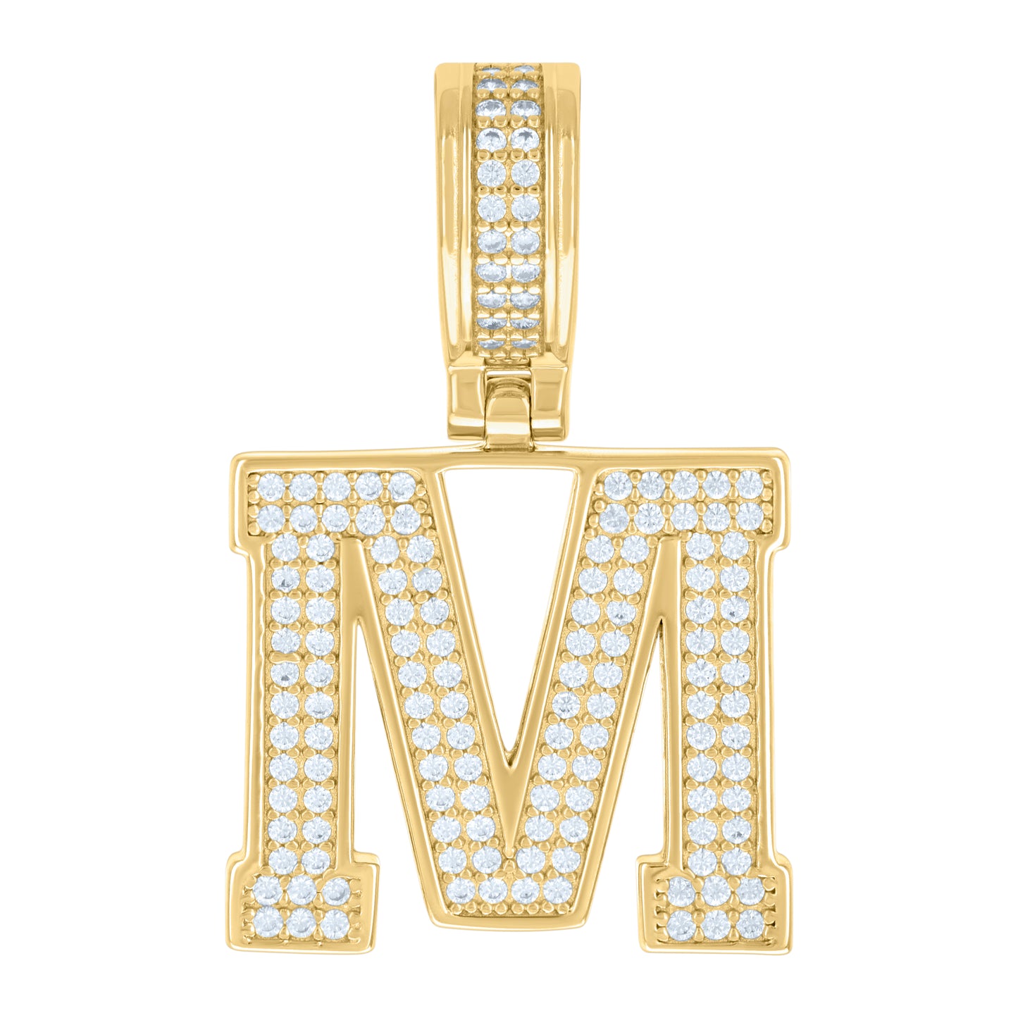 925 Sterling Silver Pendant Inital Letter "M"