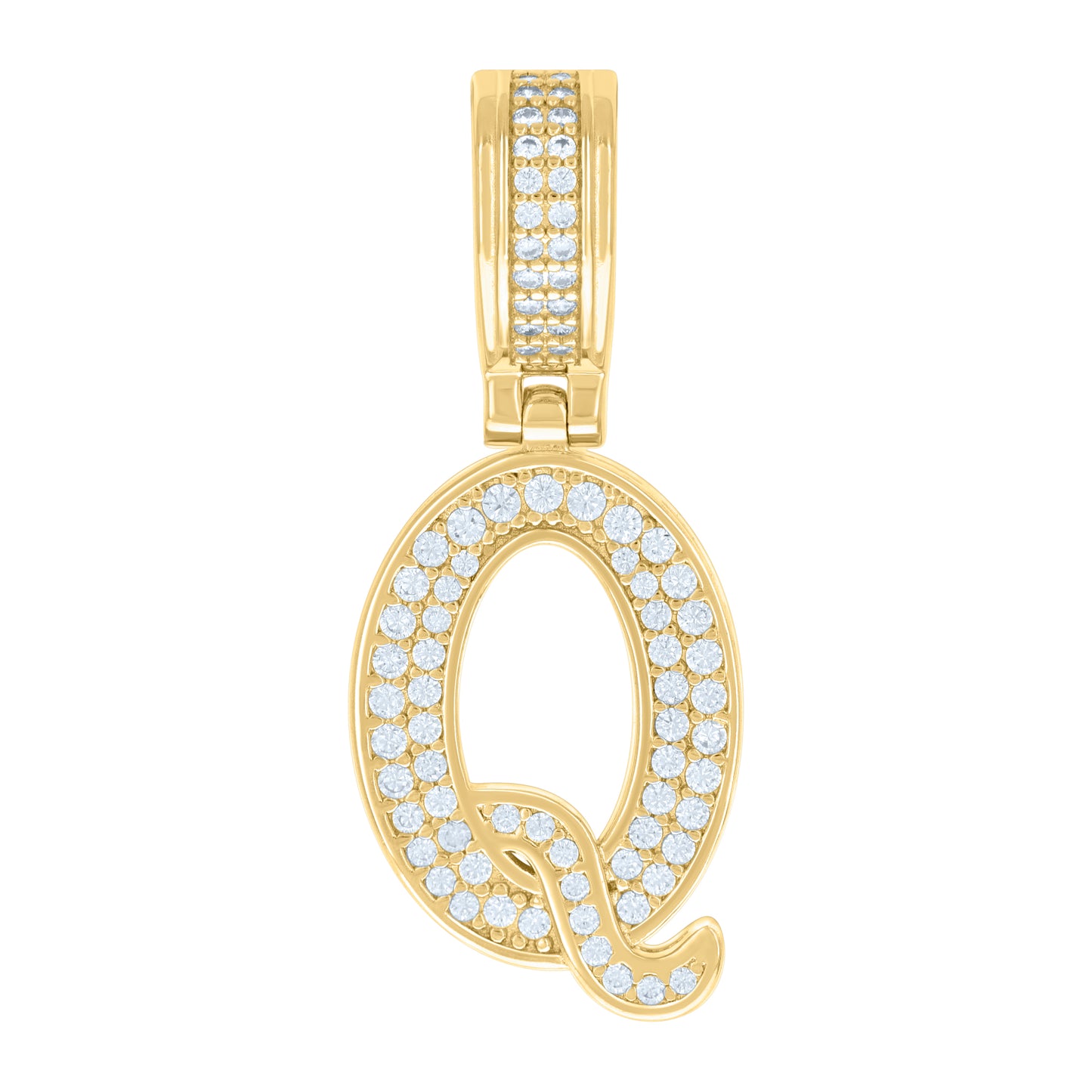 925 Sterling Silver Pendant Inital Letter "Q"