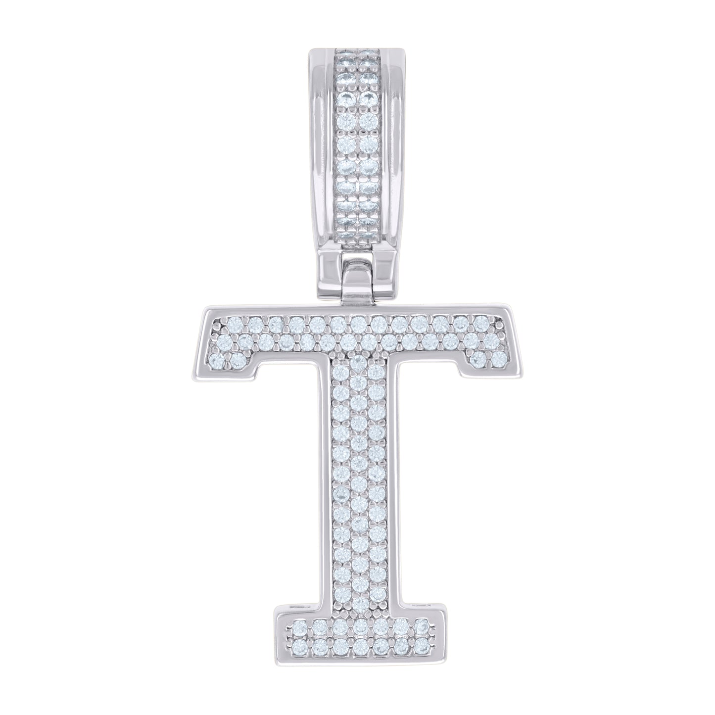 925 Sterling Silver Pendant Inital Letter "T"