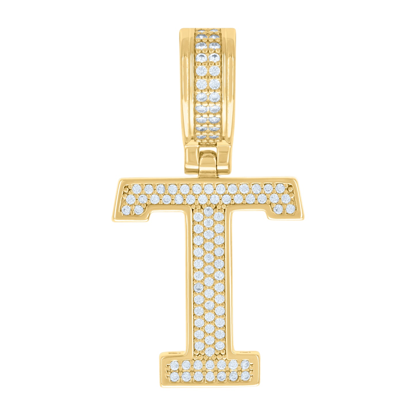 925 Sterling Silver Pendant Inital Letter "T"