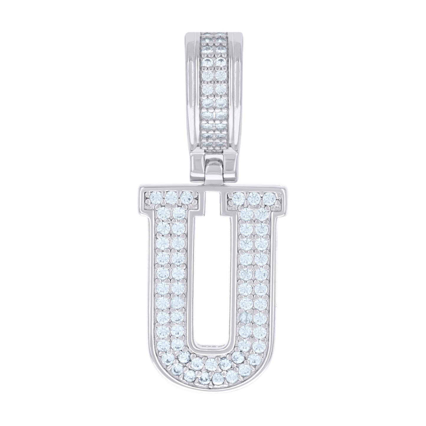 925 Sterling Silver Pendant Inital Letter "U"