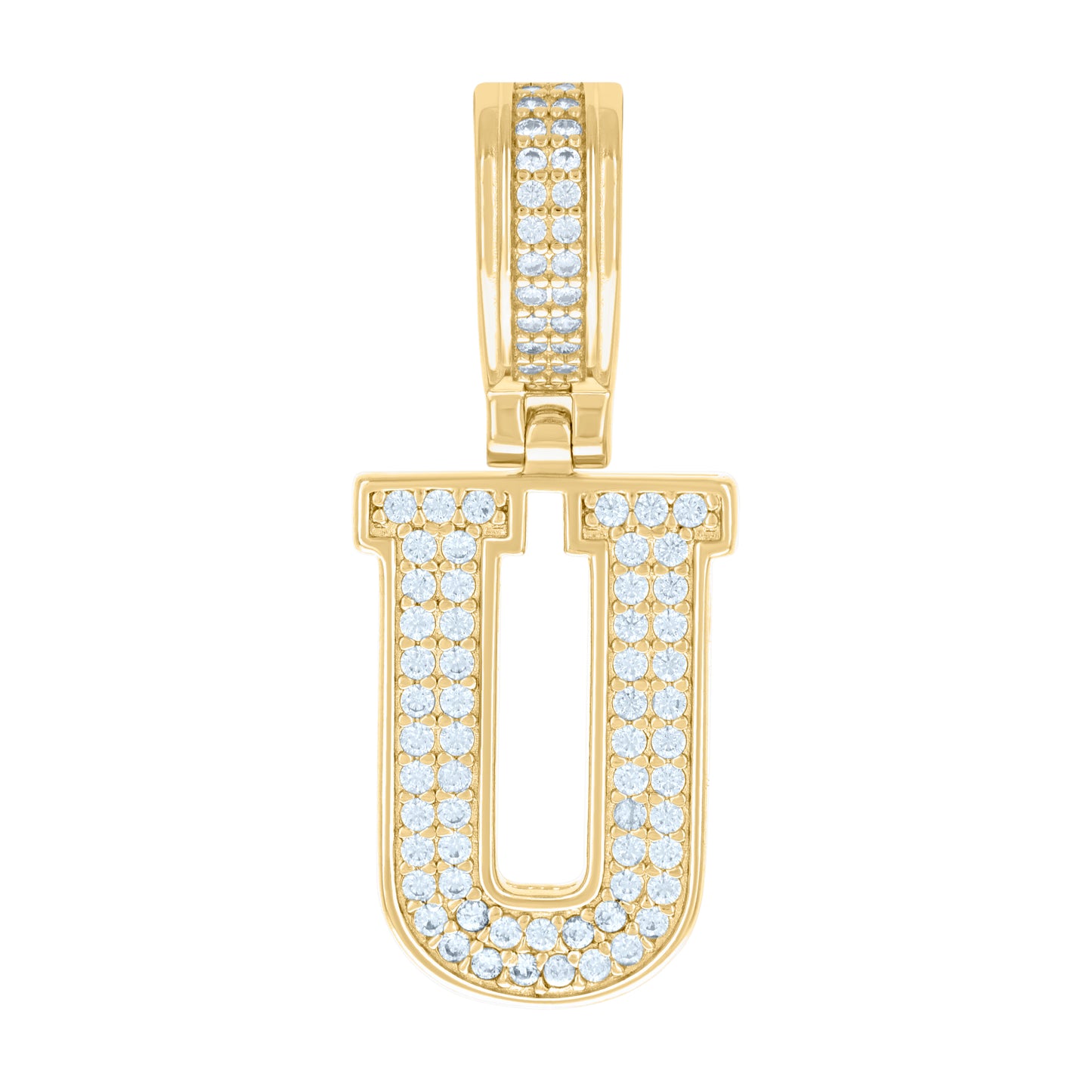 925 Sterling Silver Pendant Inital Letter "U"
