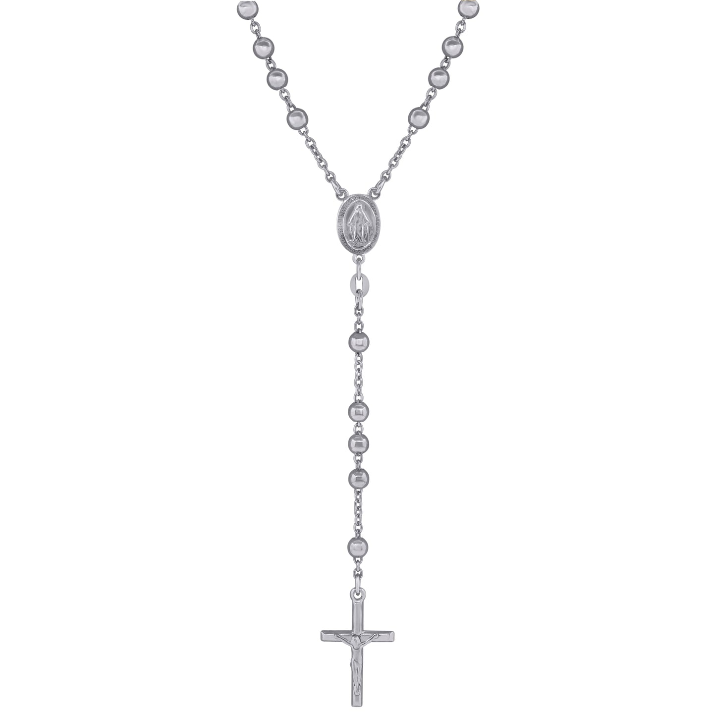 925 Sterling Silver 5mm Plain Rosary