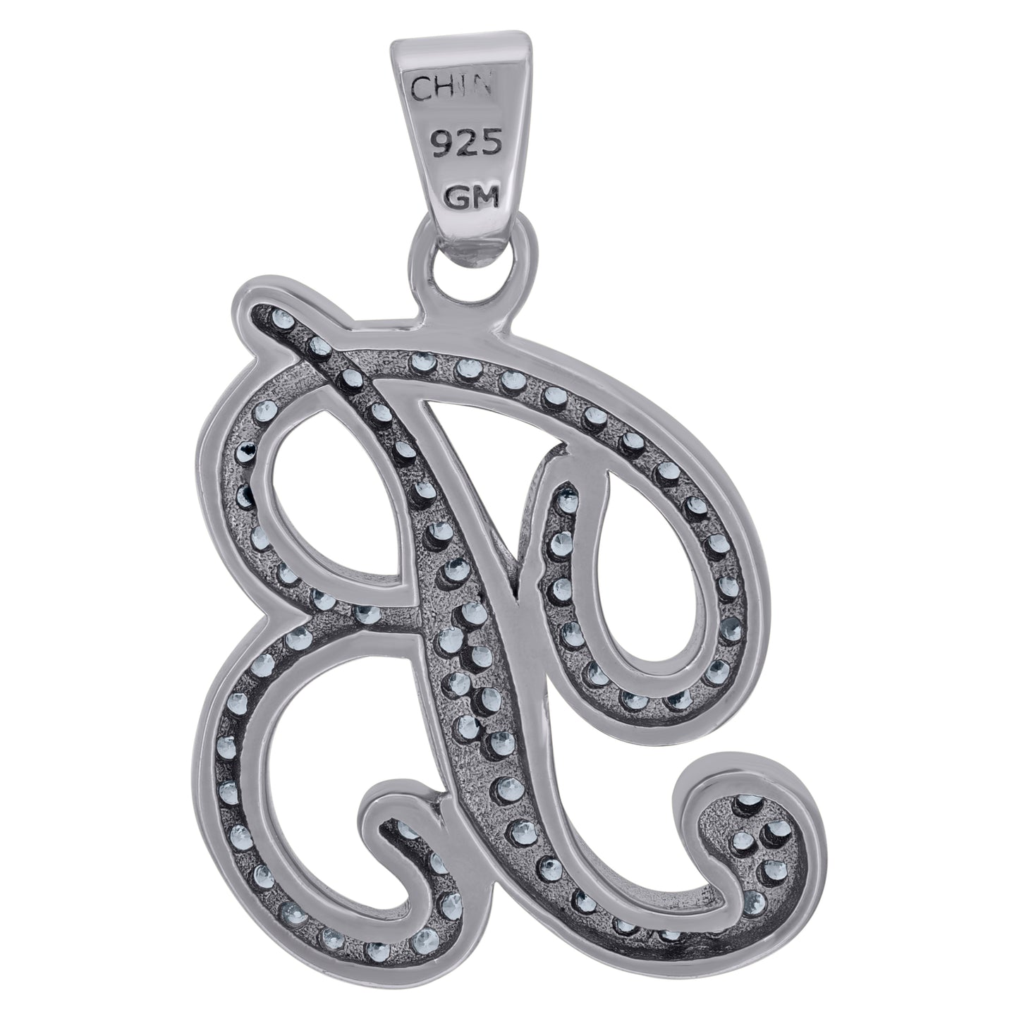 925 Sterling Silver Initial Letter "B" Pendant