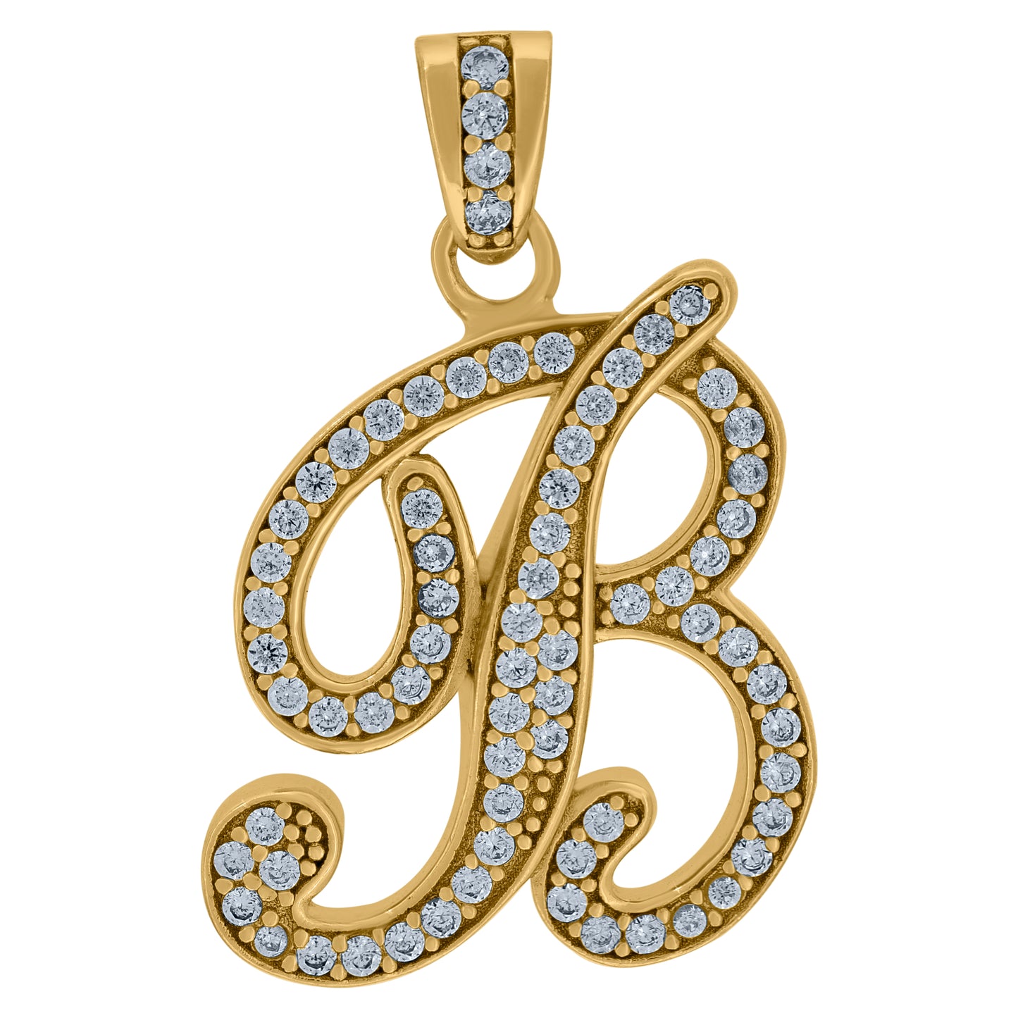 925 Sterling Silver Initial Letter "B" Pendant