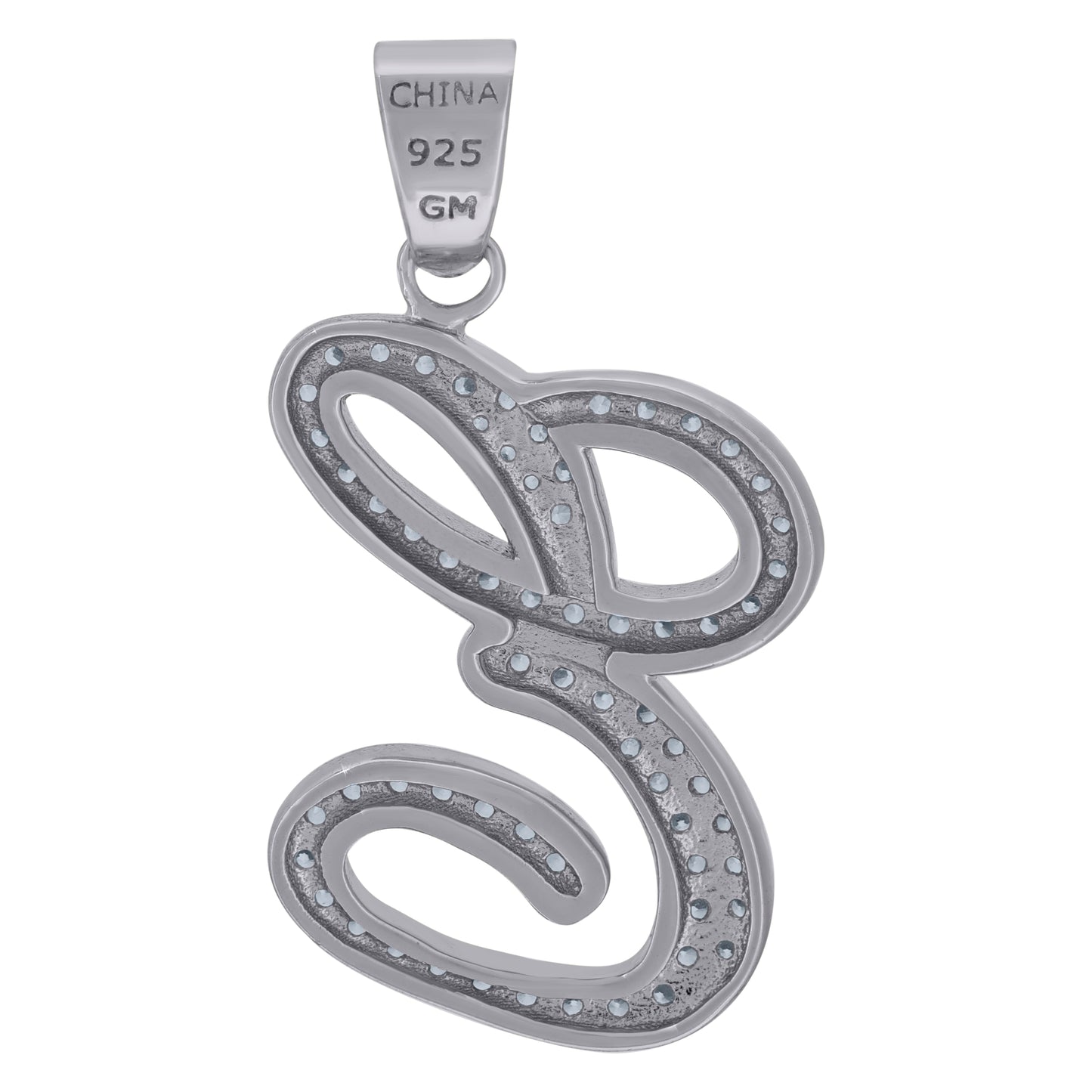 925 Sterling Silver Initial Letter "E" Pendant