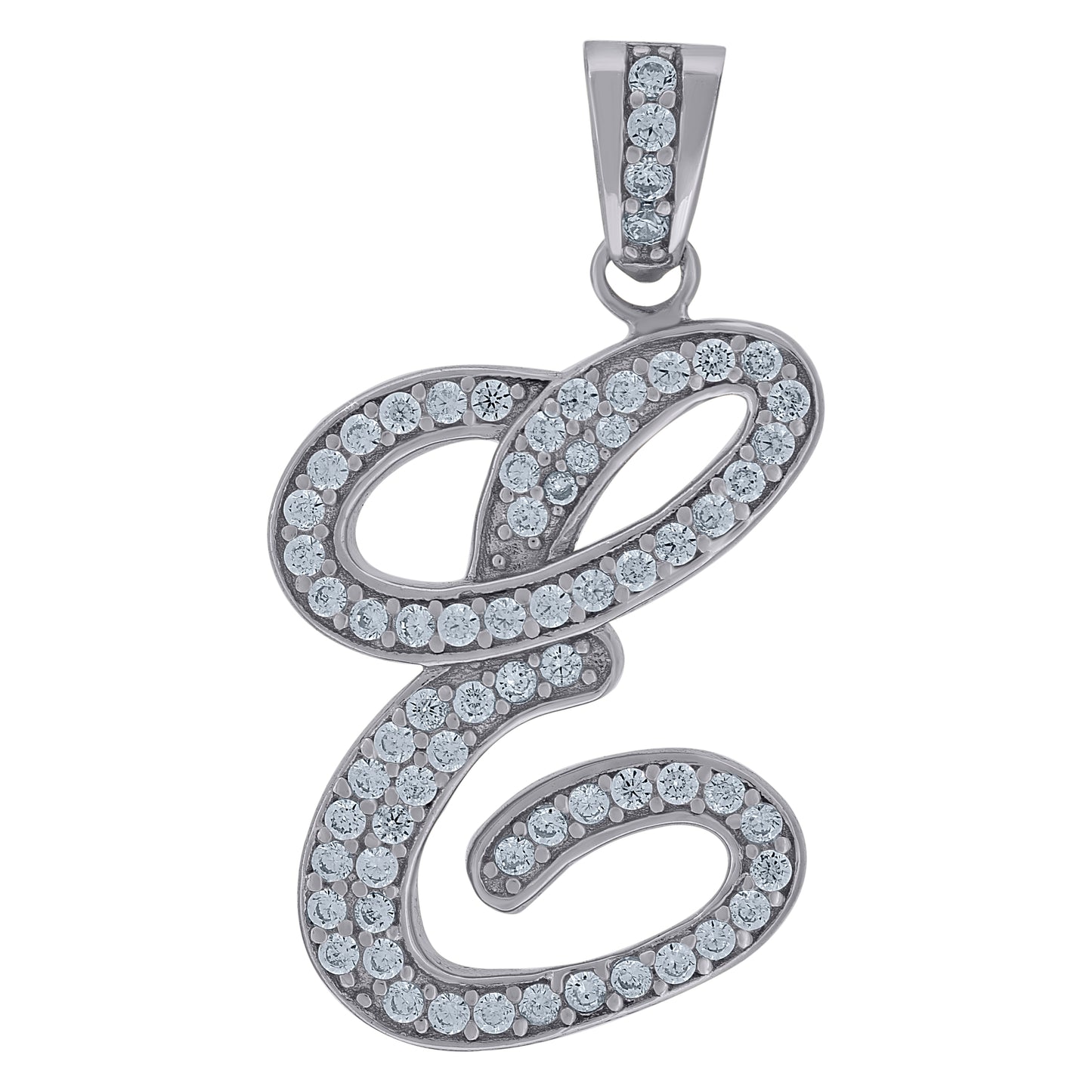 925 Sterling Silver Initial Letter "E" Pendant