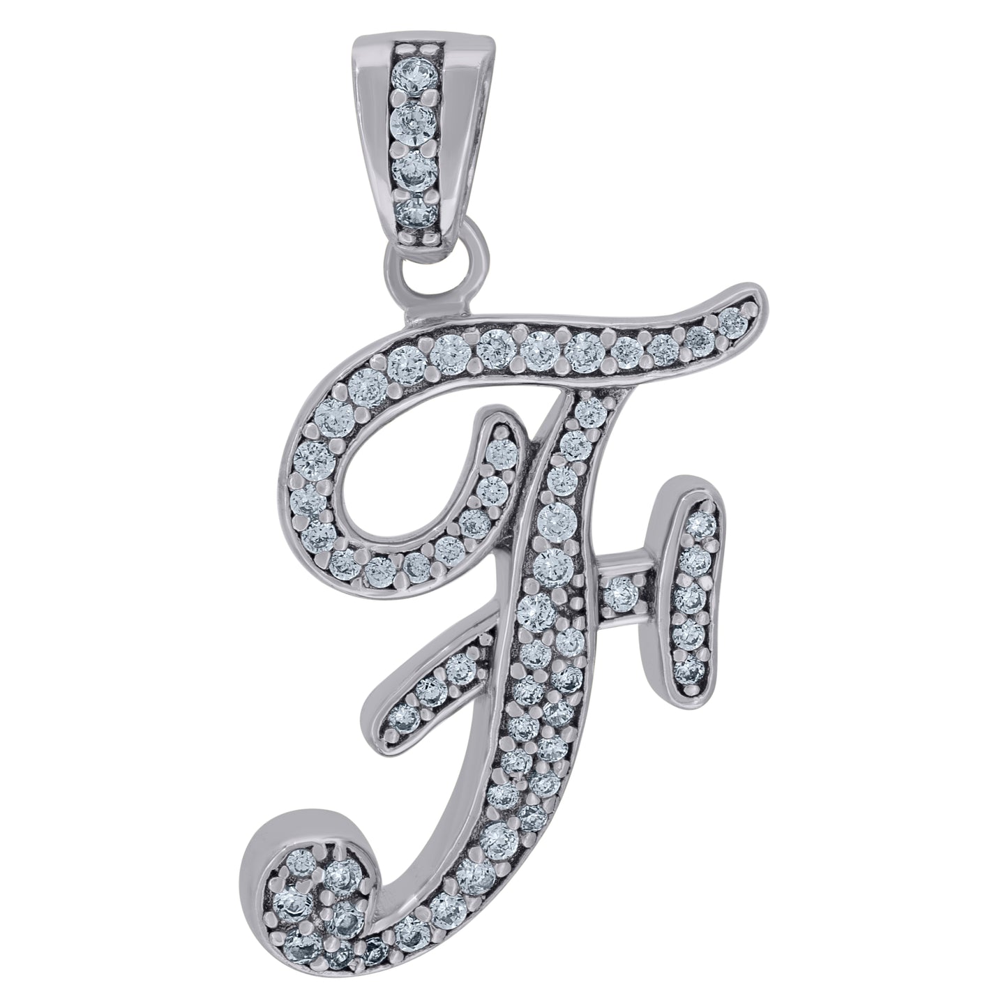 925 Sterling Silver Initial Letter "F" Pendant