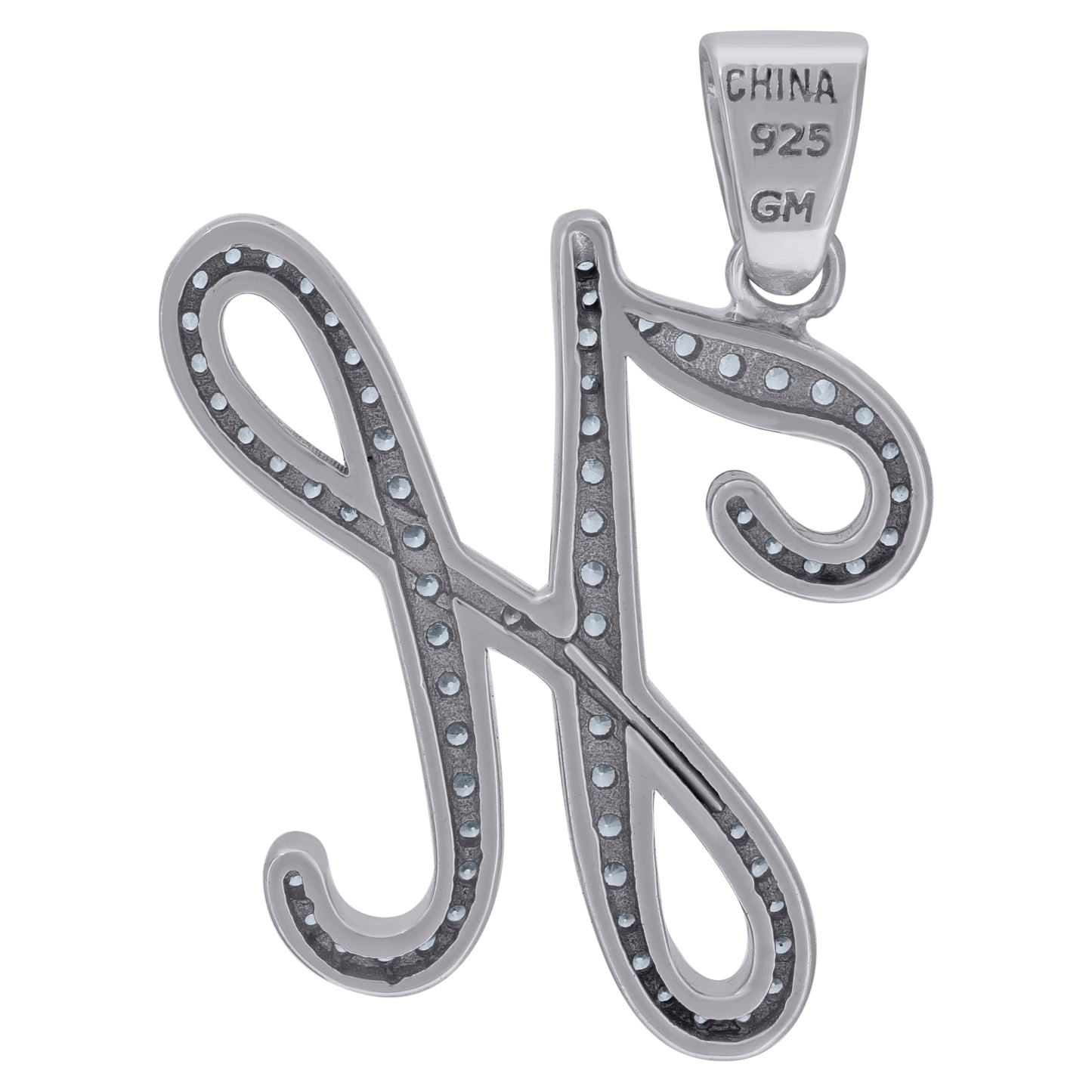 925 Sterling Silver Initial Letter "H" Pendant