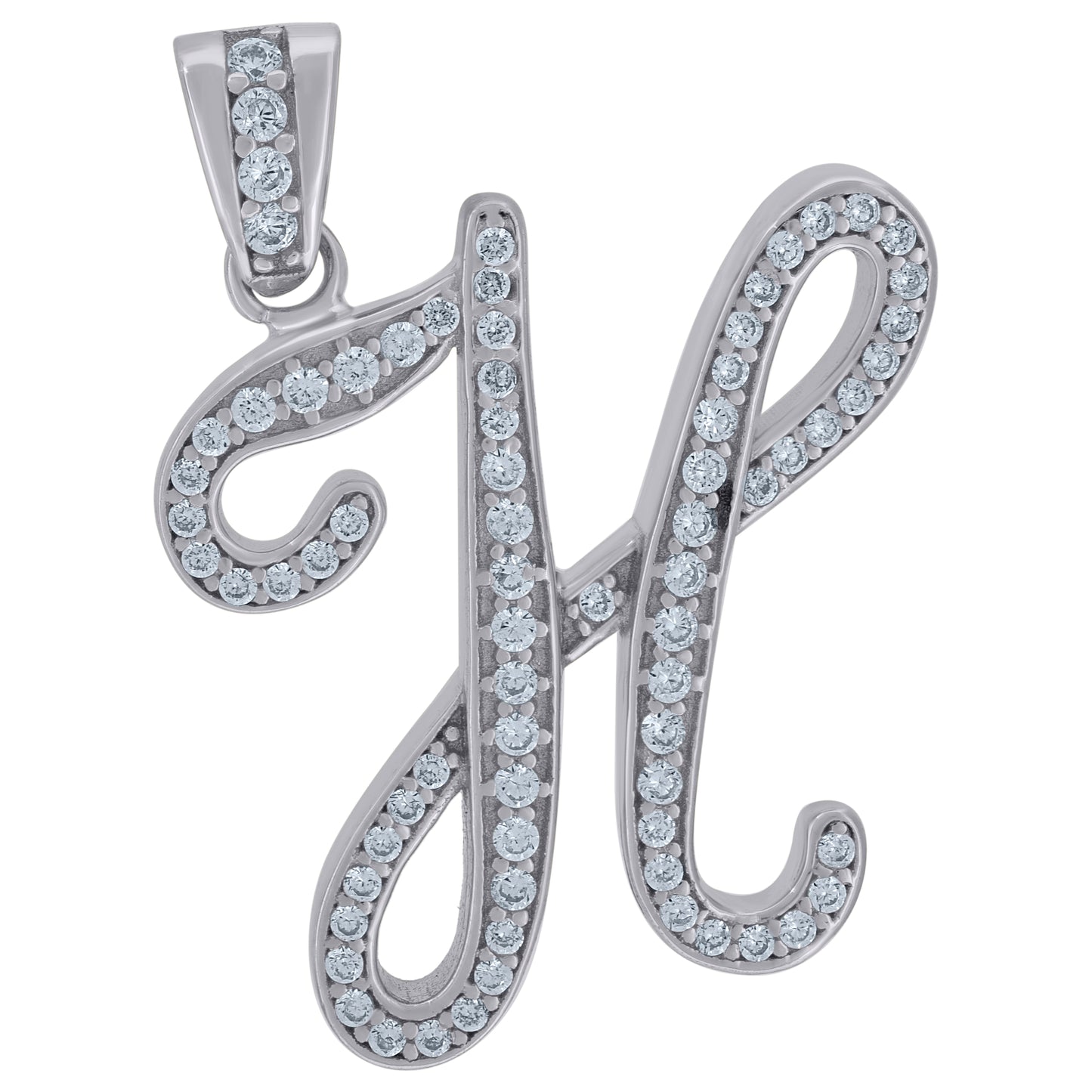 925 Sterling Silver Initial Letter "H" Pendant