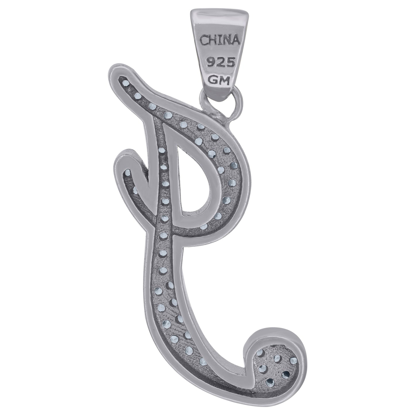 925 Sterling Silver Initial Letter "I" Pendant