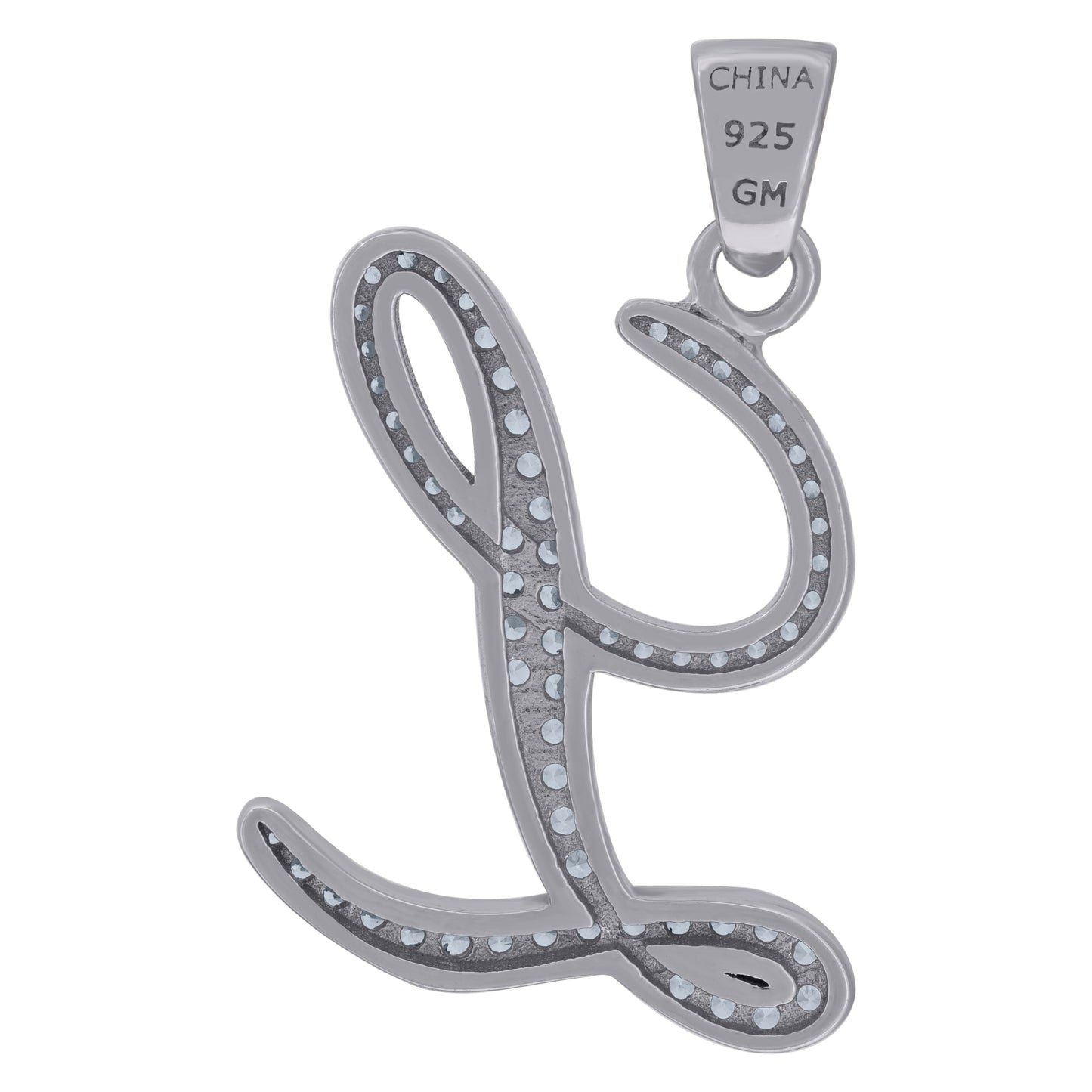 925 Sterling Silver Initial Letter "L" Pendant