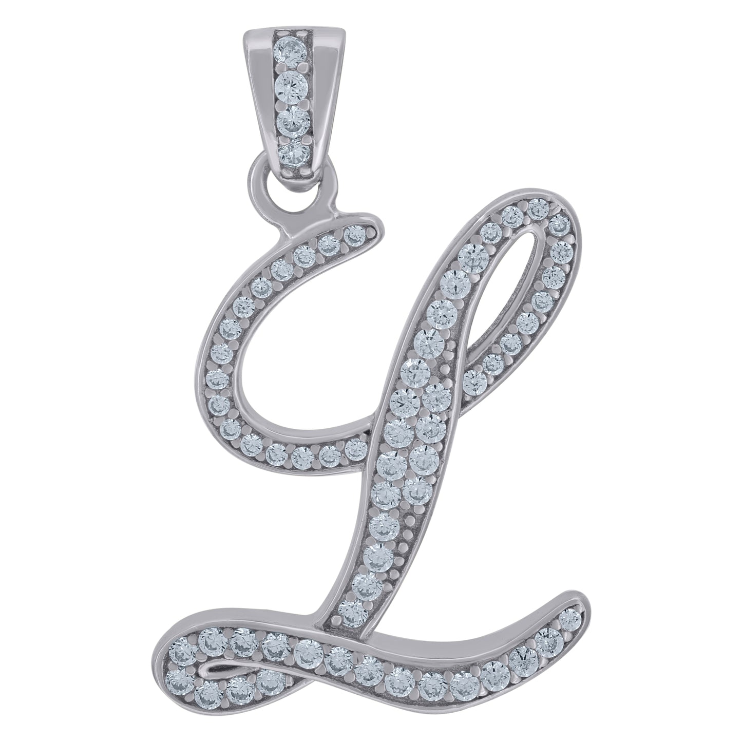 925 Sterling Silver Initial Letter "L" Pendant