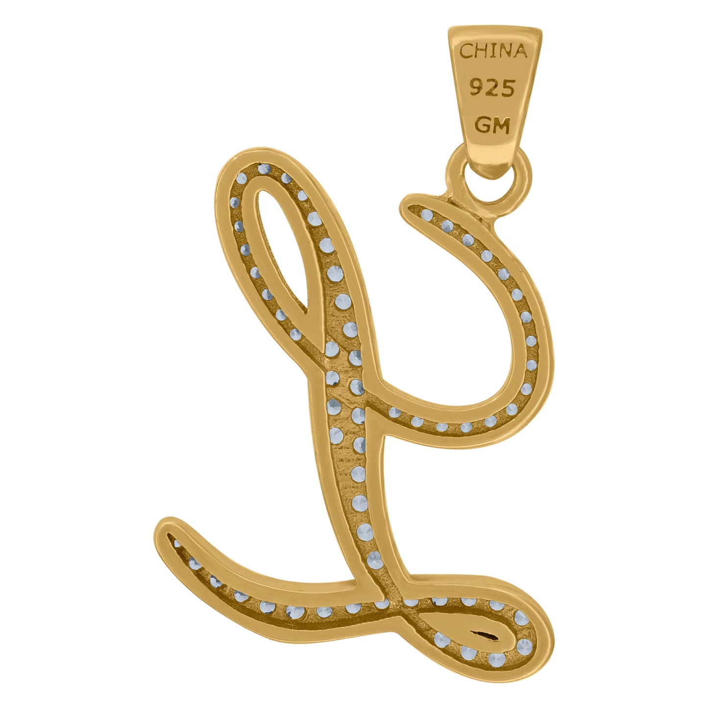 925 Sterling Silver Initial Letter "L" Pendant