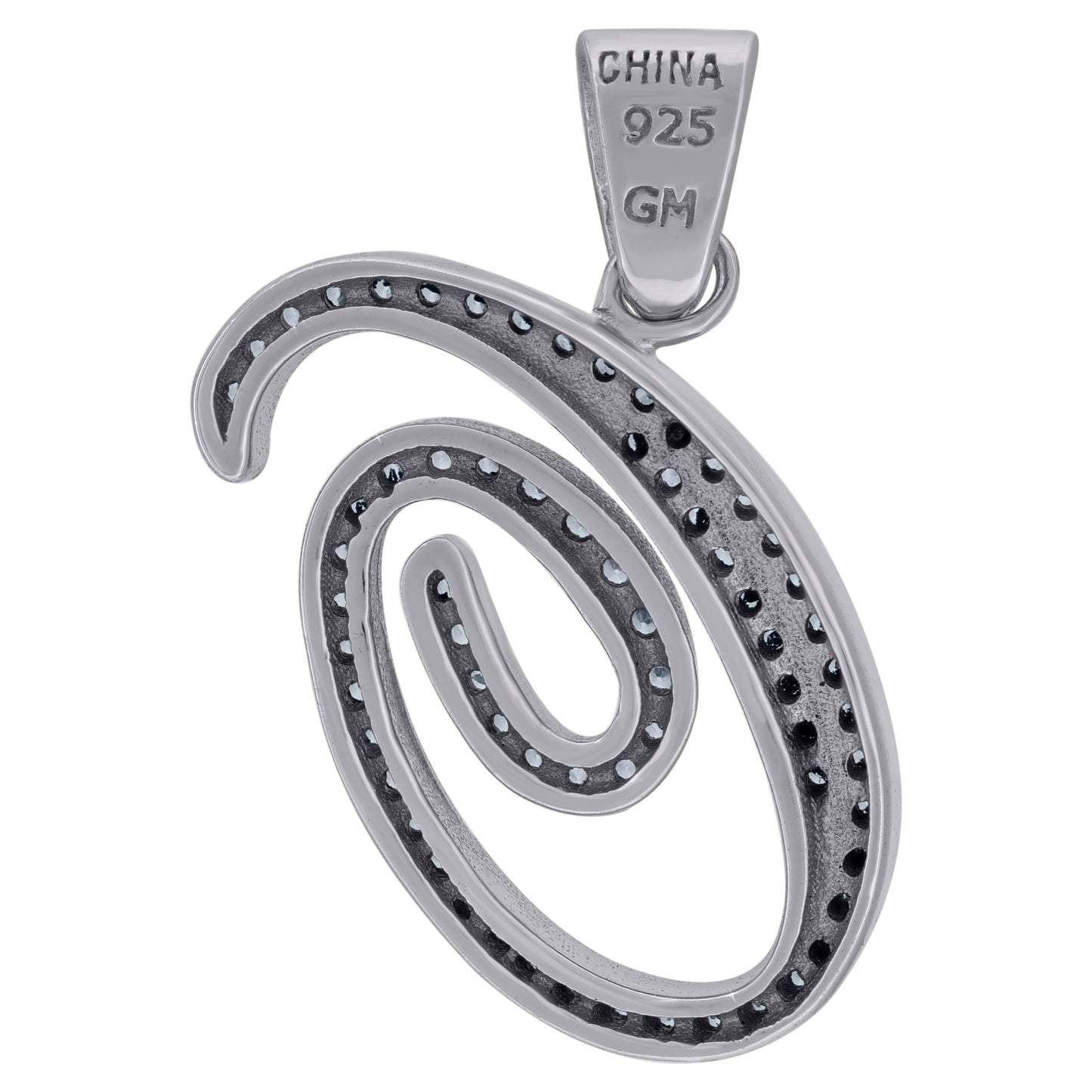 925 Sterling Silver Initial Letter "O" Pendant